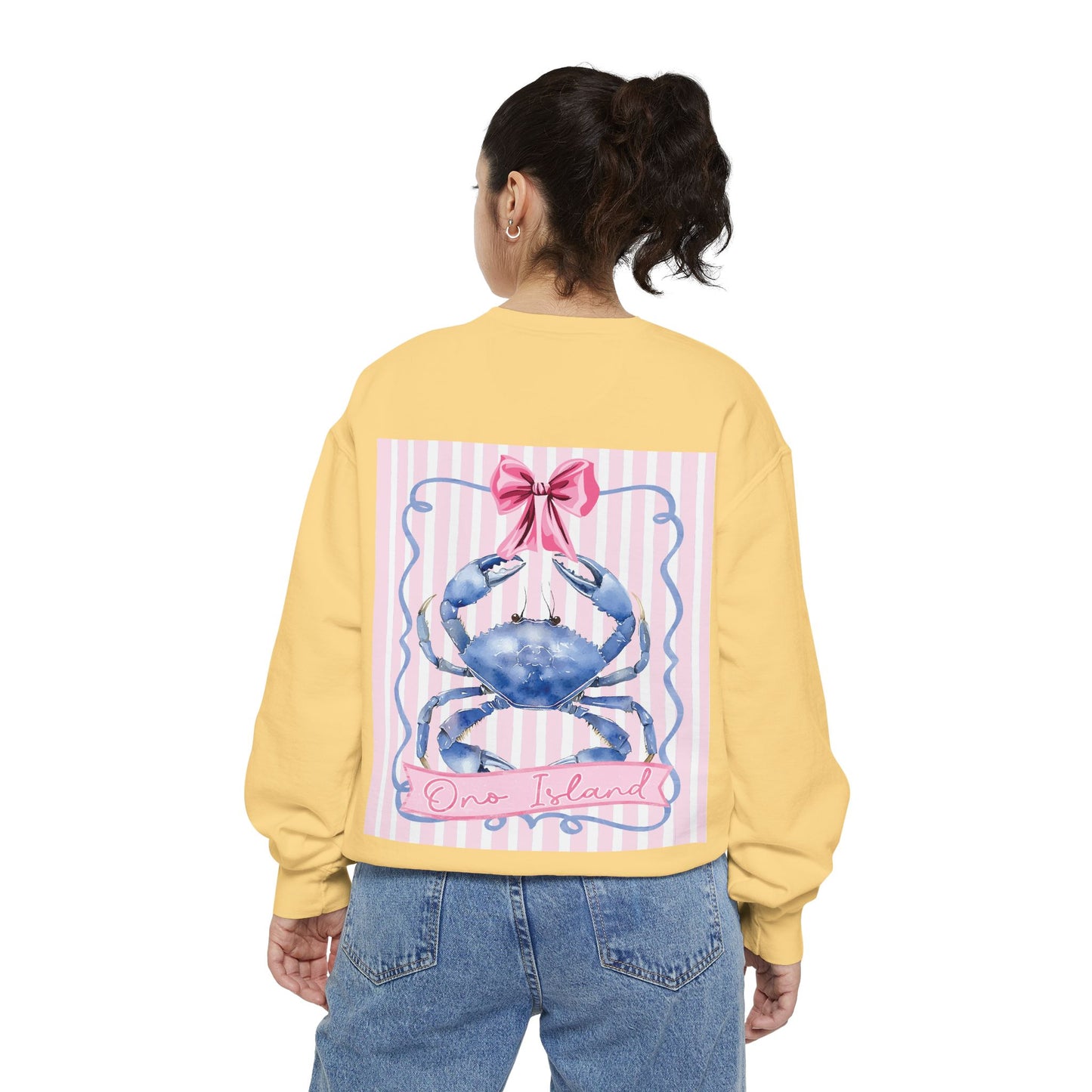 Adult Ono Island Preppy Crab Sweatshirt - Comfort Colors