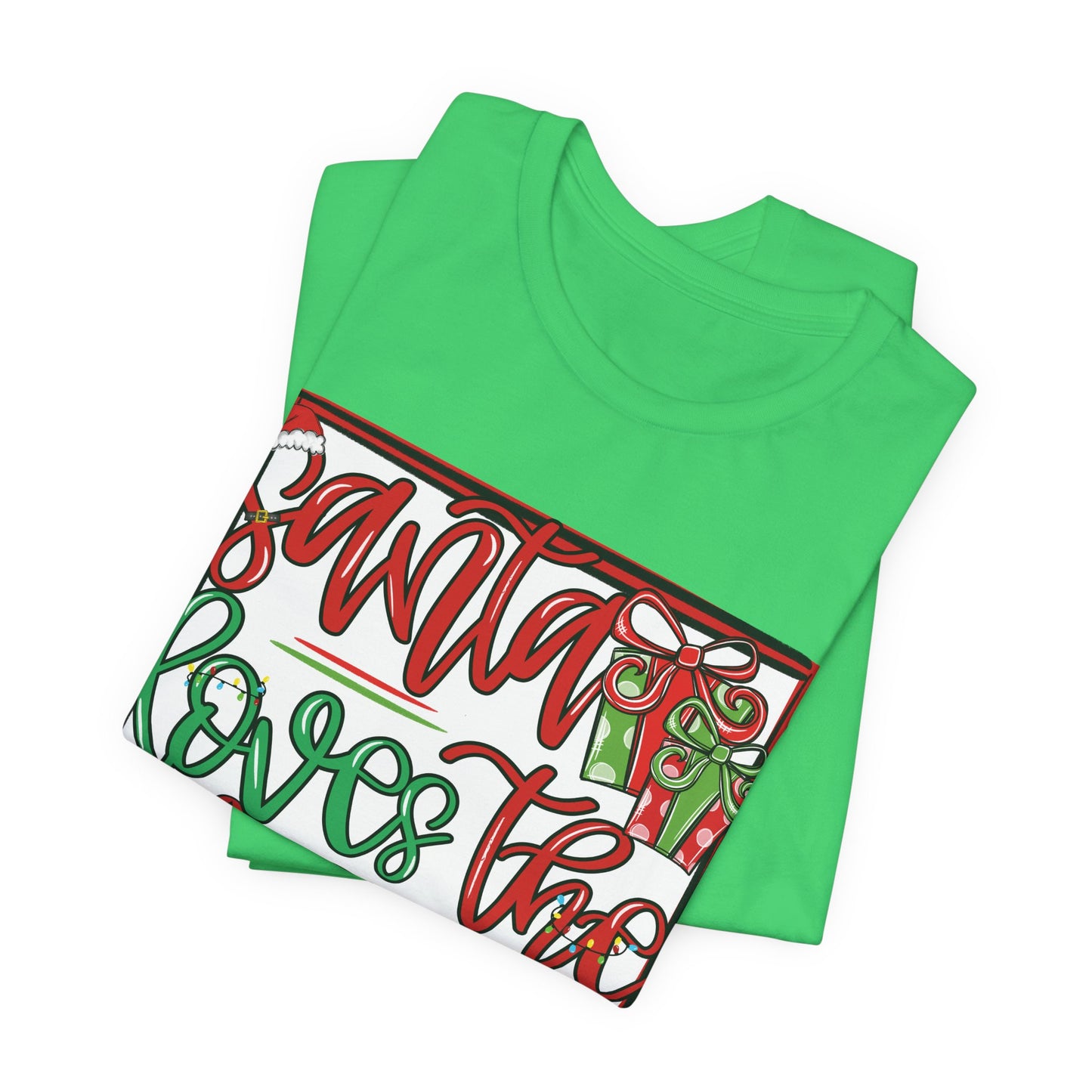 Santa Loves the Lions Tee - Bella Canvas