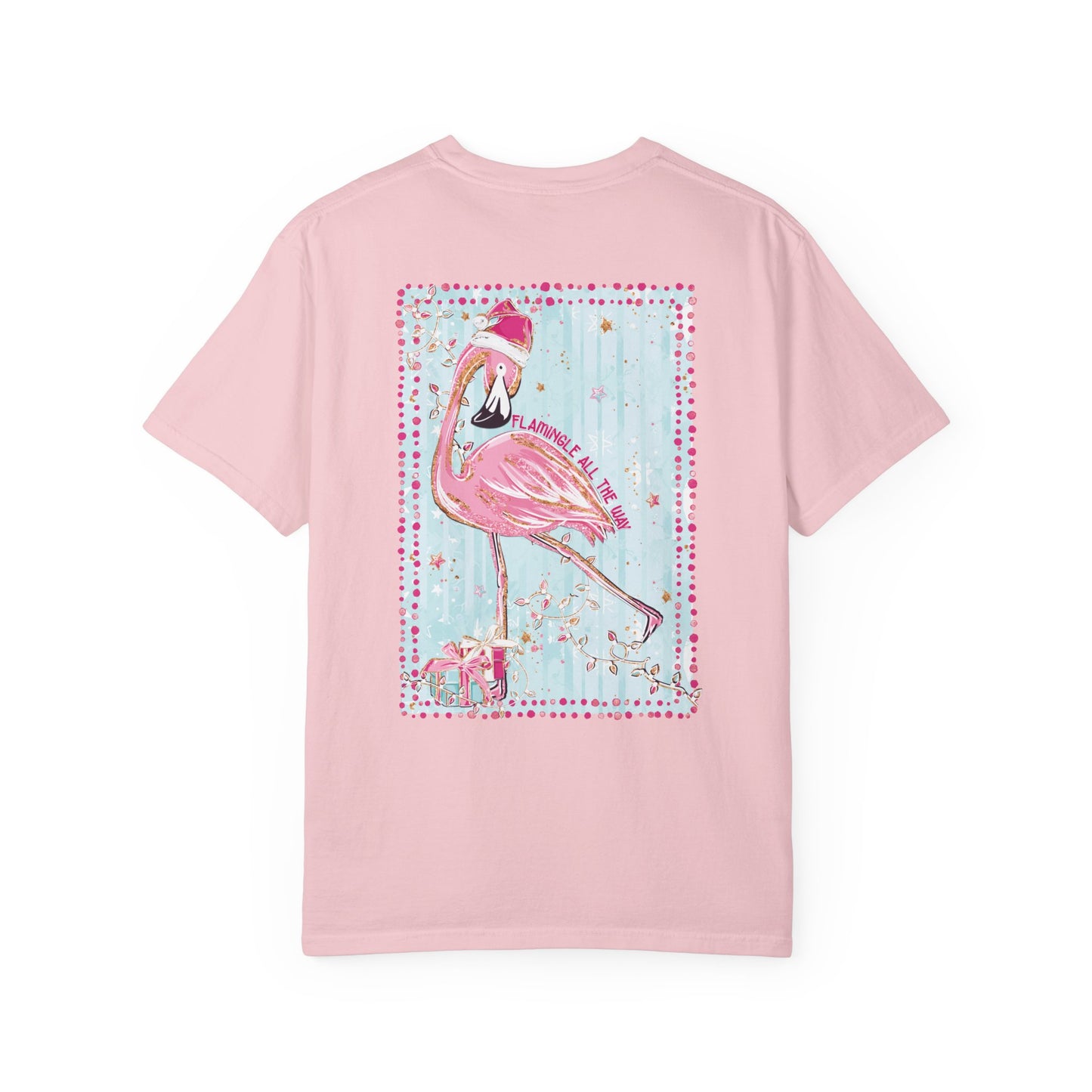 Flamingo Flamingle All the Way Christmas Tee - Comfort Colors