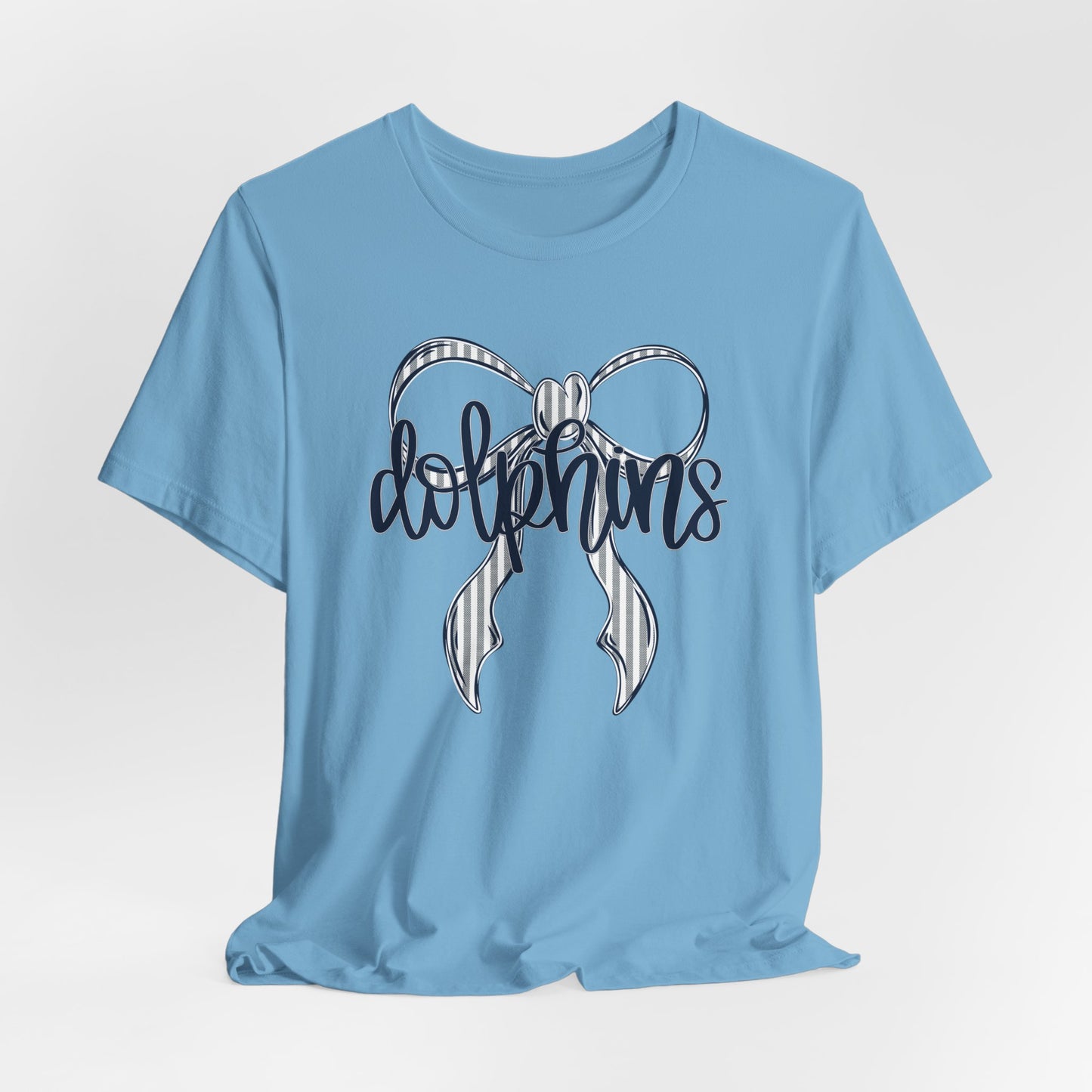 Preppy Dolphins Bow Bella Canvas