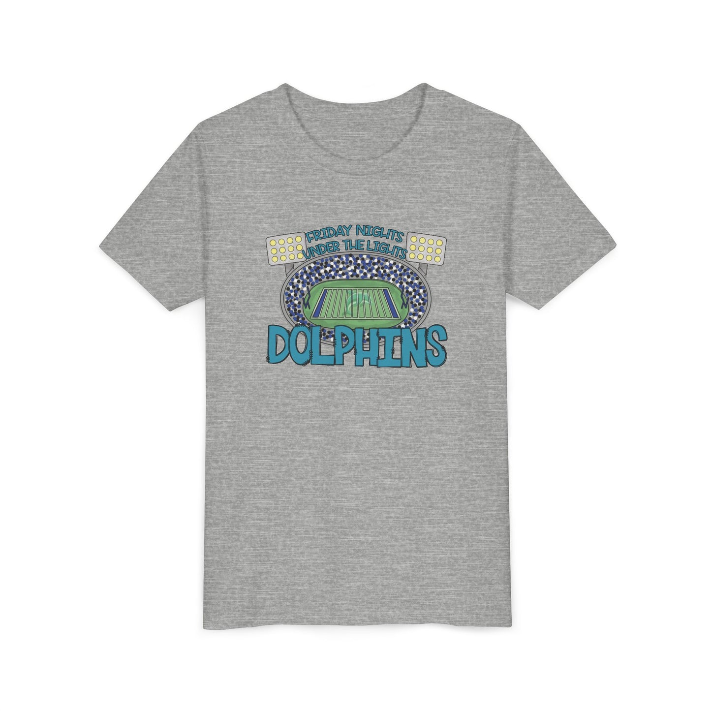Dolphins Friday Nights Youth Tshirt - Bella Canvas