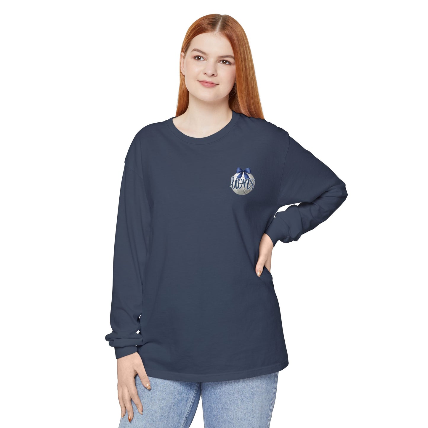 Foley Lions Volleyball Mom Long Sleeve T-Shirt- Comfort Colors