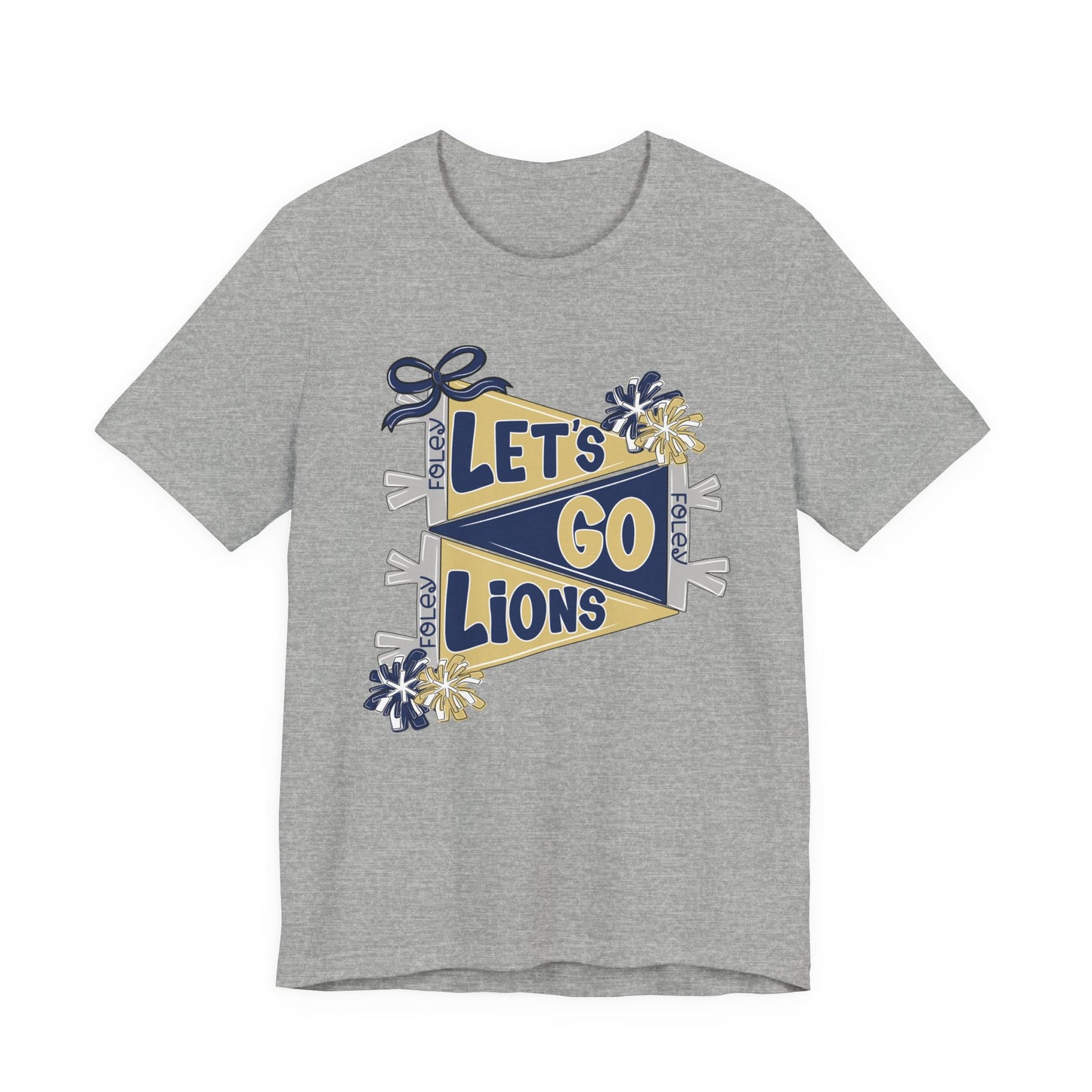 Let's Go Lions Pennant Tee - Bella Canvas