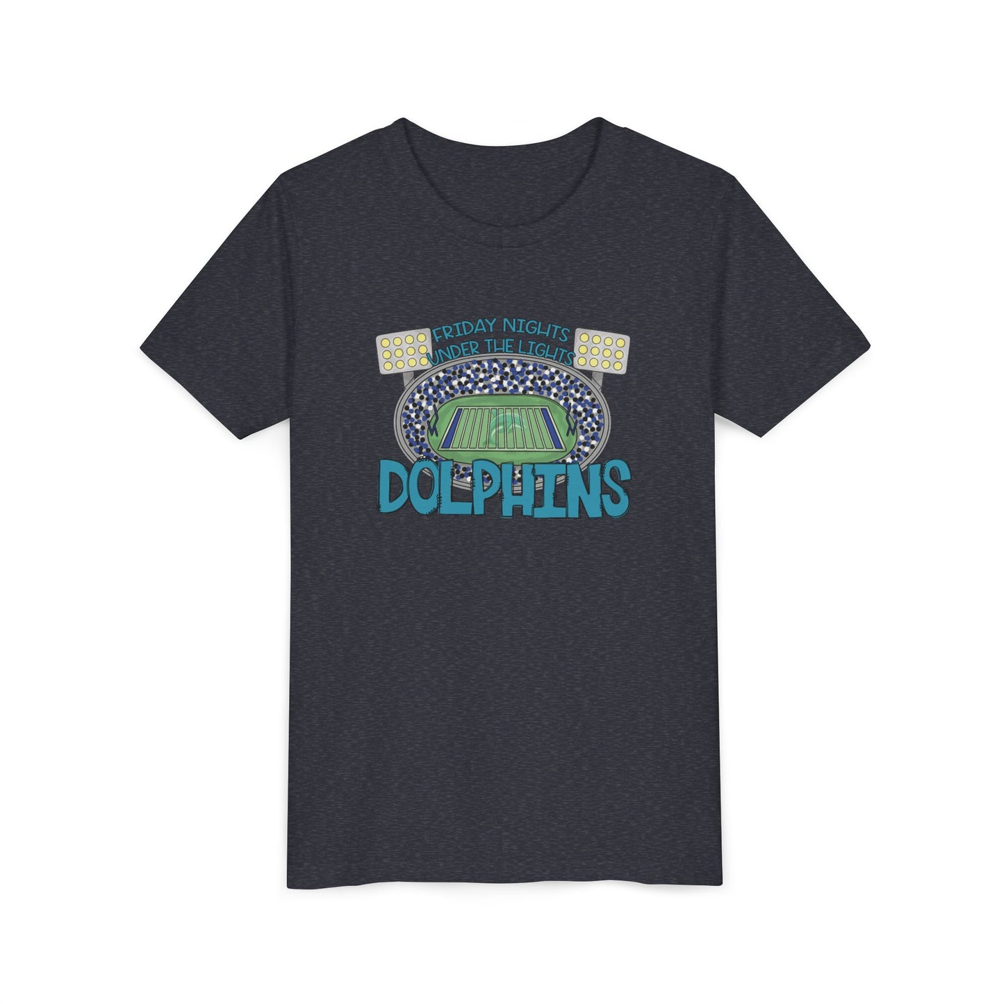 Dolphins Friday Nights Youth Tshirt - Bella Canvas