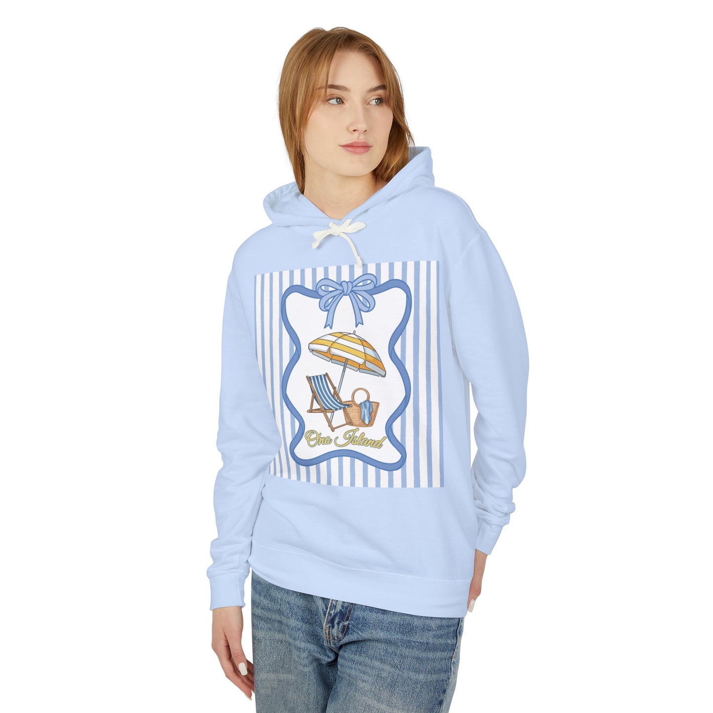 Adult Coquette Beachy Ono Island Unisex Lightweight Hooded Sweatshirt - Comfort Colors