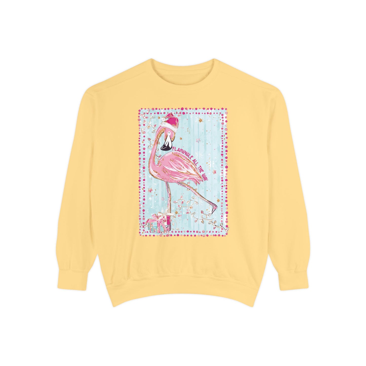 Flamingle All the Way Flamingo Sweatshirt - Comfort Colors
