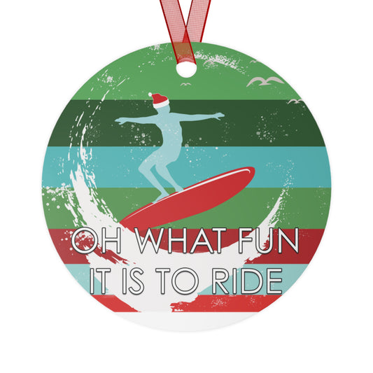 Surfing Santa Ornaments