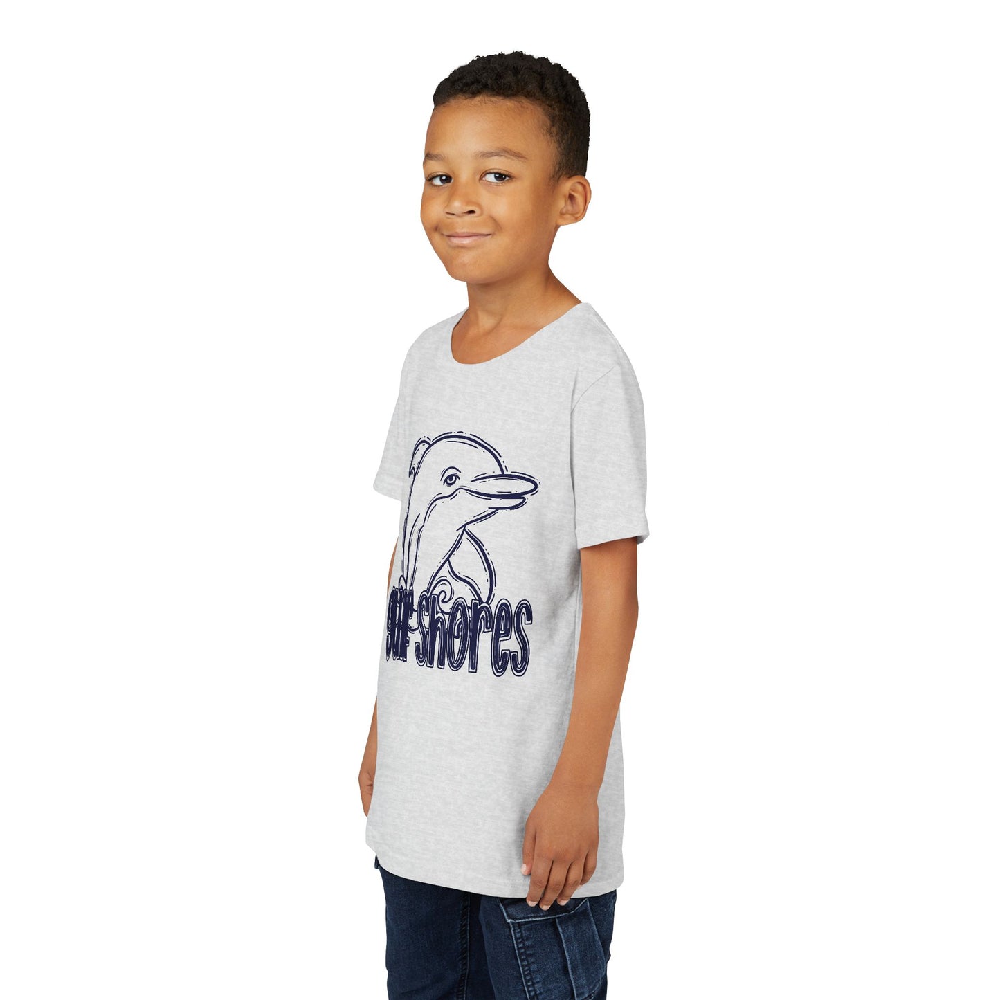 Youth Dolphin Sketch Tee - Bella Canvas