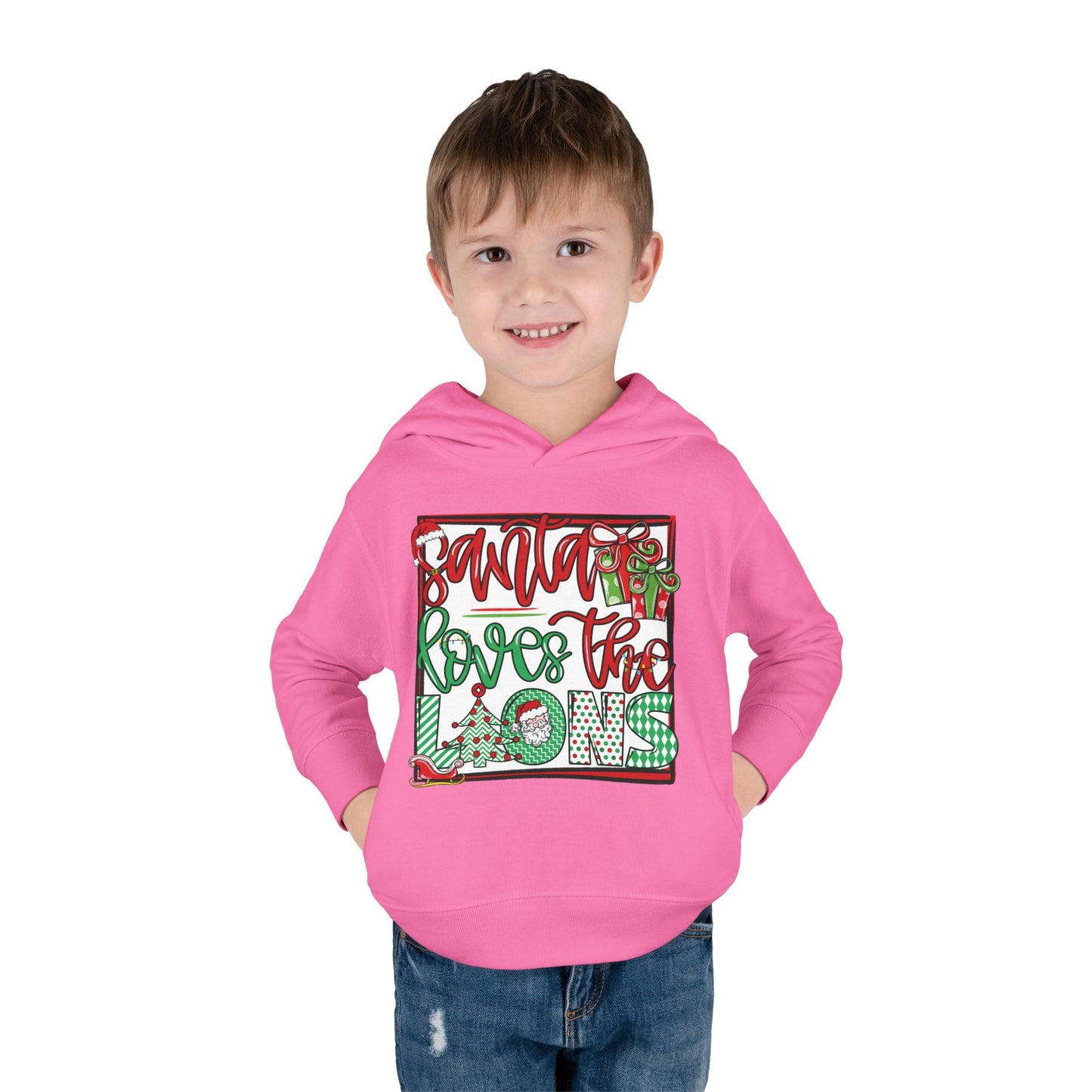 Santa Loves The Lions Toddler Hoodie