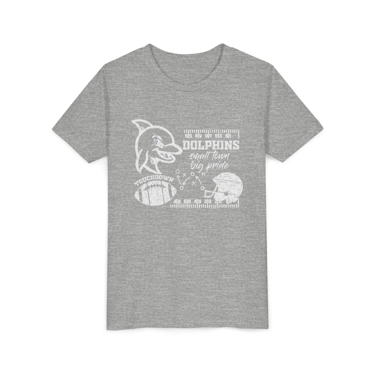 Youth Dolphin Football Tee - Bella Canvas