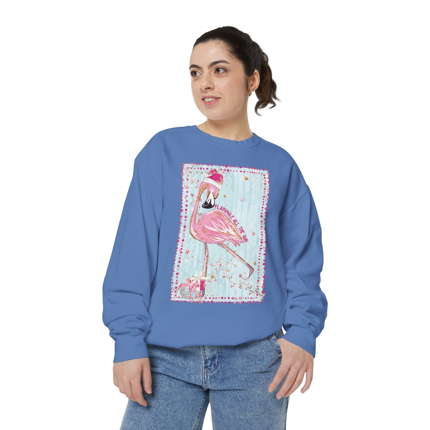 Flamingle All the Way Flamingo Sweatshirt - Comfort Colors
