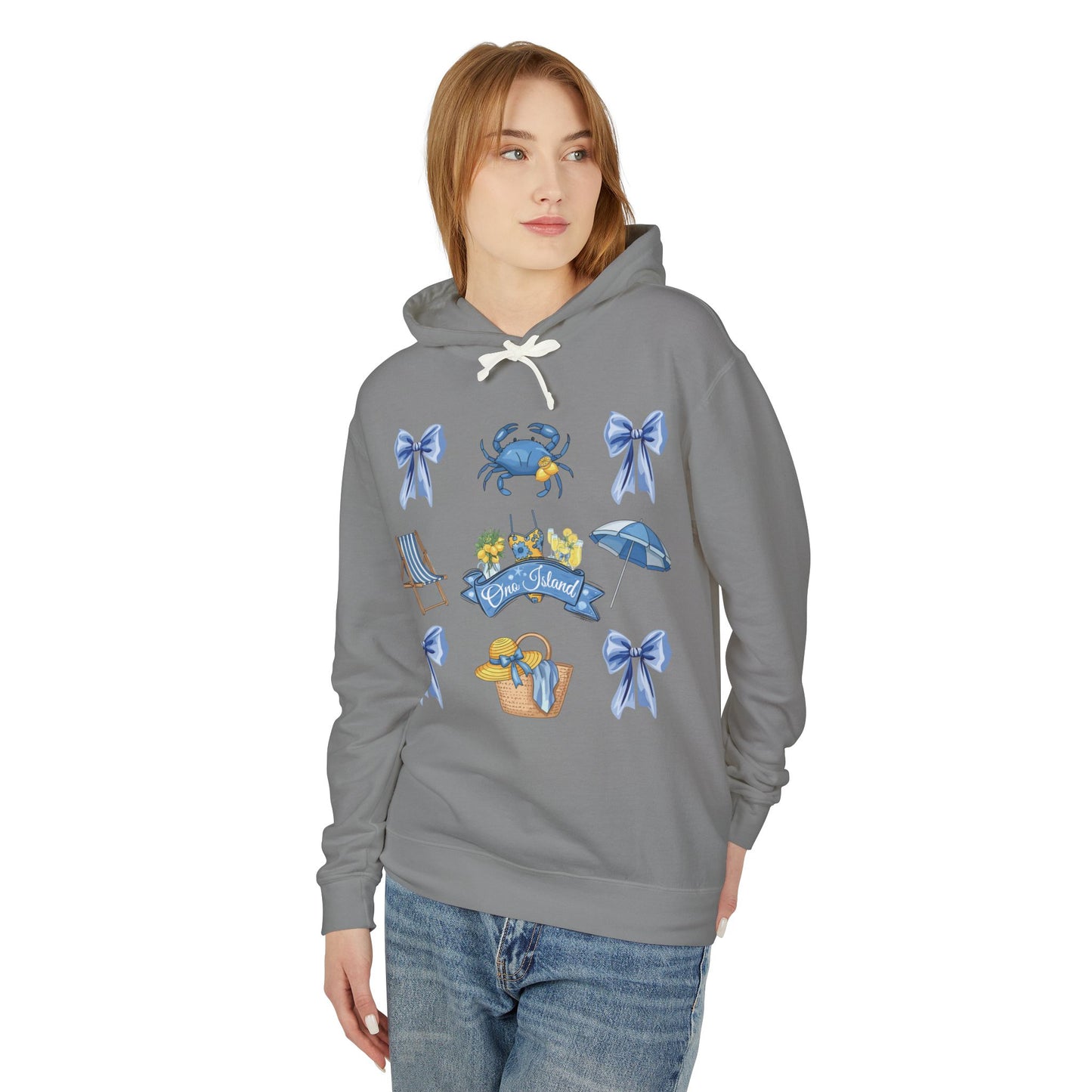 Adult Coquette Beach Day Lightweight Hooded Sweatshirt - Comfort Colors