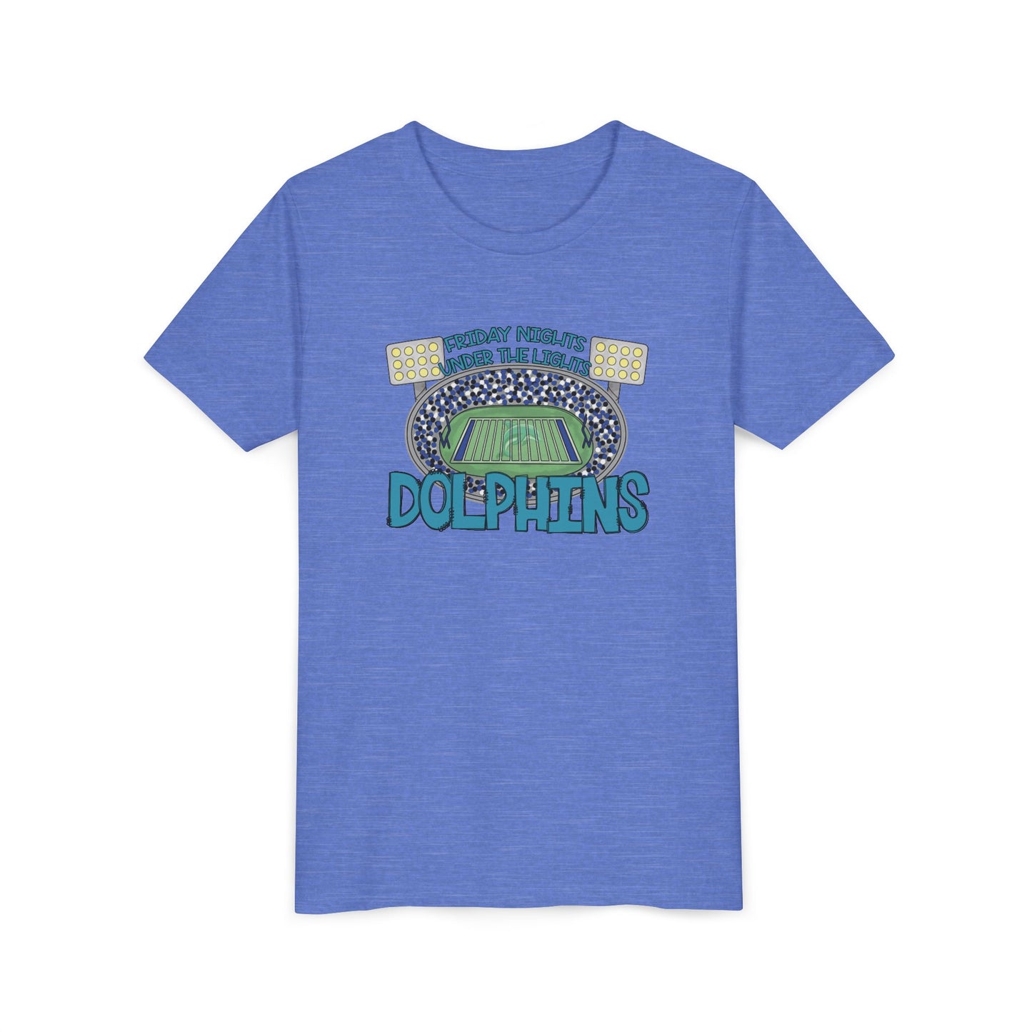 Dolphins Friday Nights Youth Tshirt - Bella Canvas