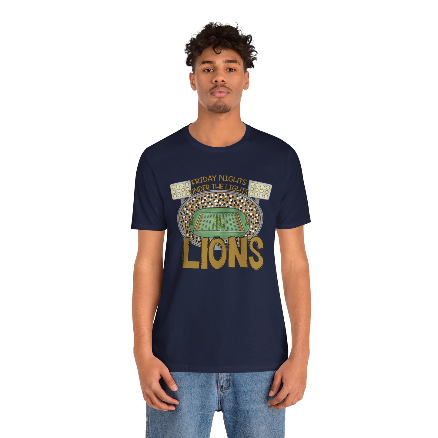 Adult Lions Friday Nights Under The Lights Tee - Bella Canvas