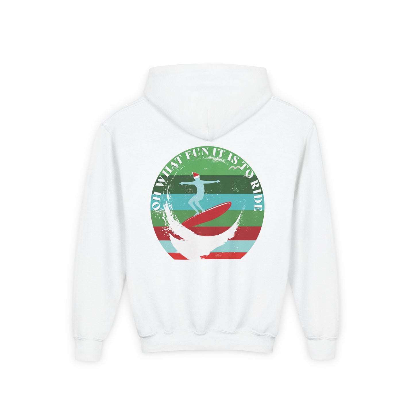 Youth Surfing Christmas Hoodie - Gildan