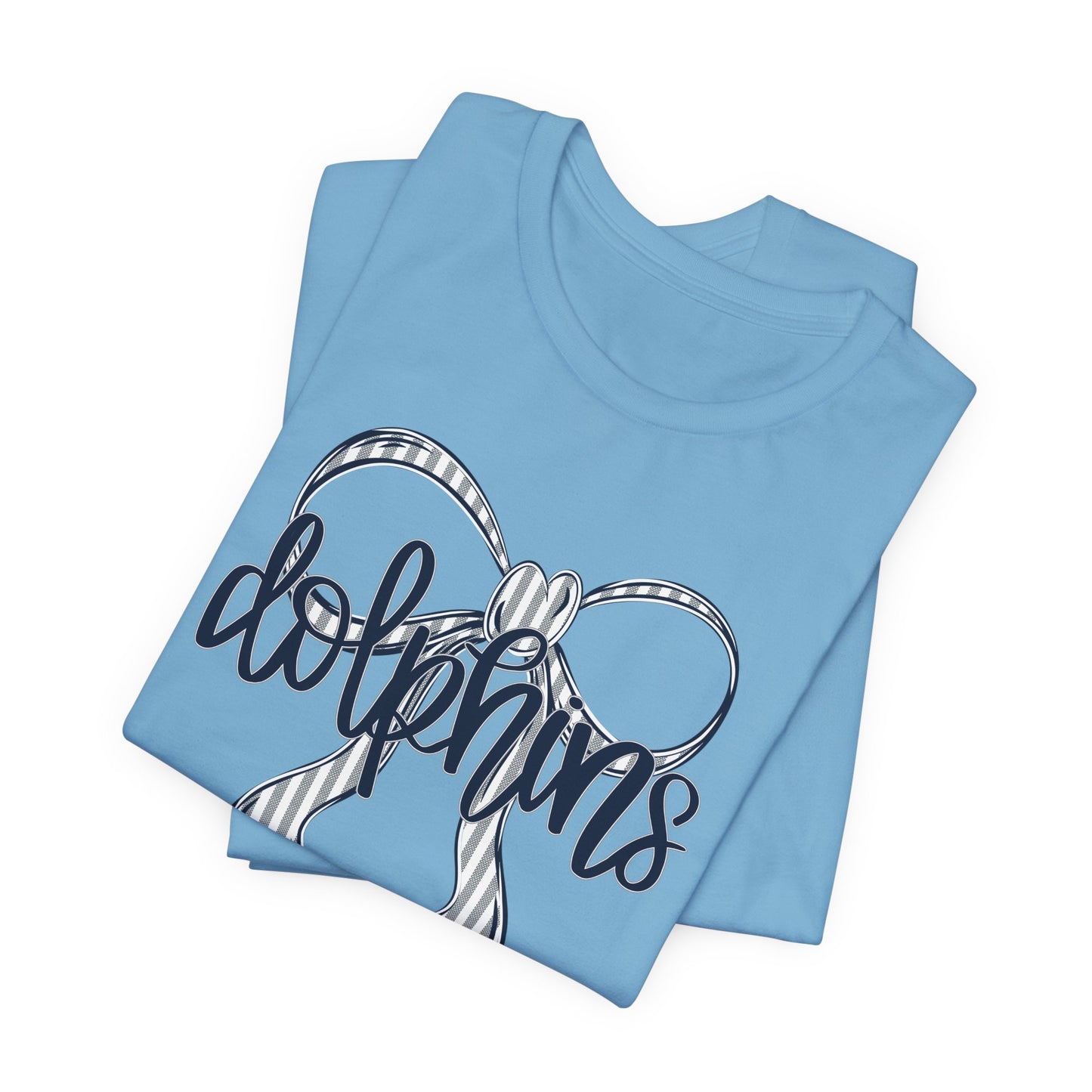 Preppy Dolphins Bow Bella Canvas