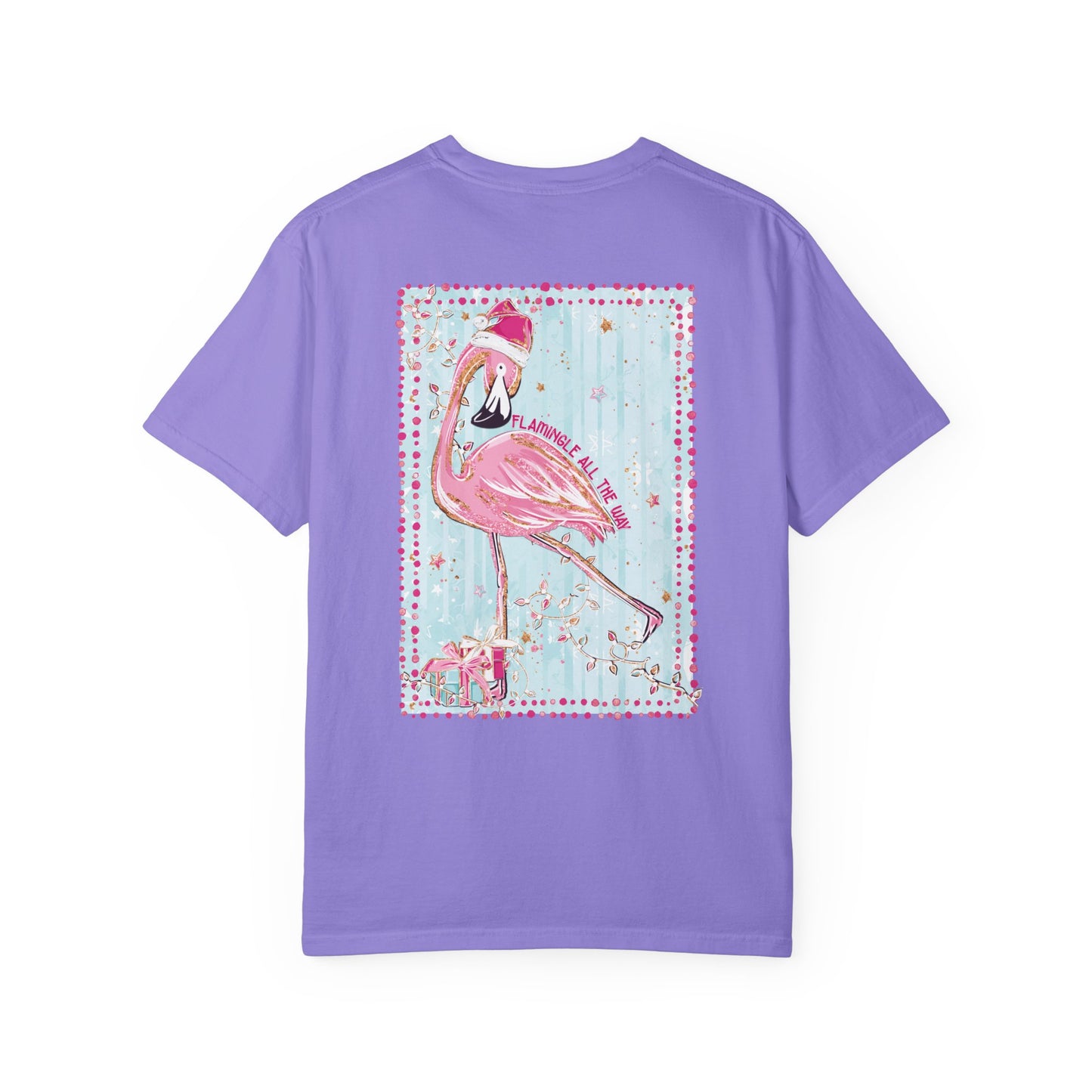 Flamingo Flamingle All the Way Christmas Tee - Comfort Colors