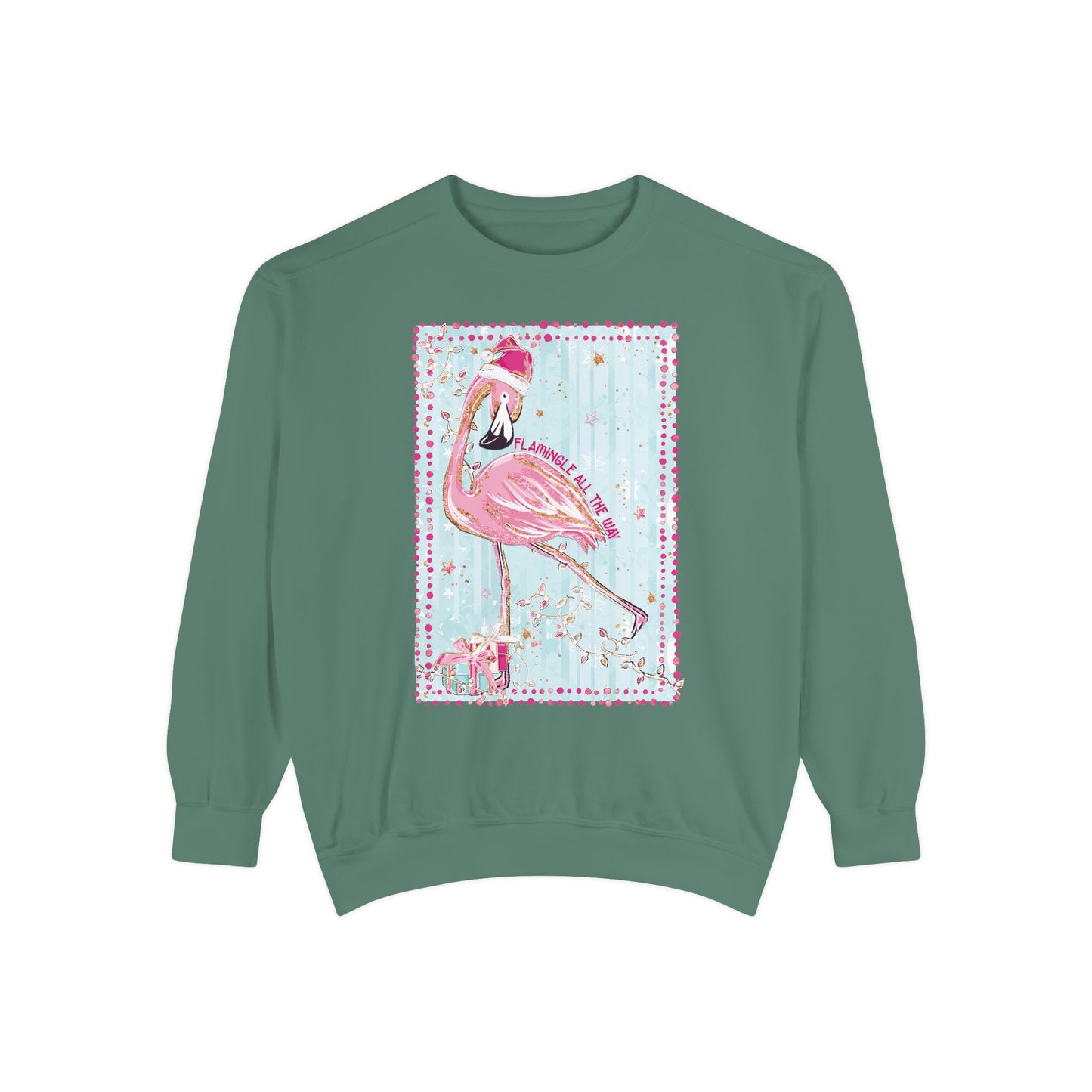 Flamingle All the Way Flamingo Sweatshirt - Comfort Colors