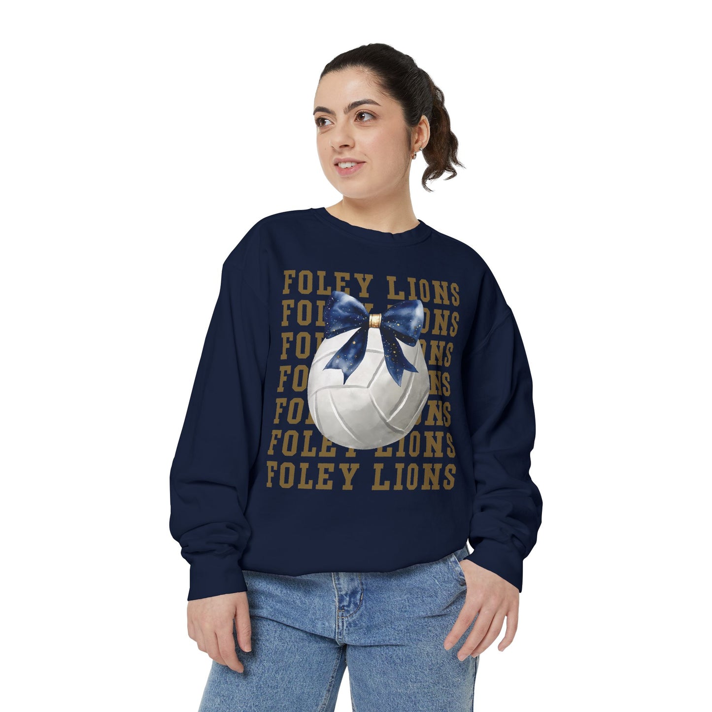 Foley Lions Volleyball Coquette Sweatshirt - Comfort Colors