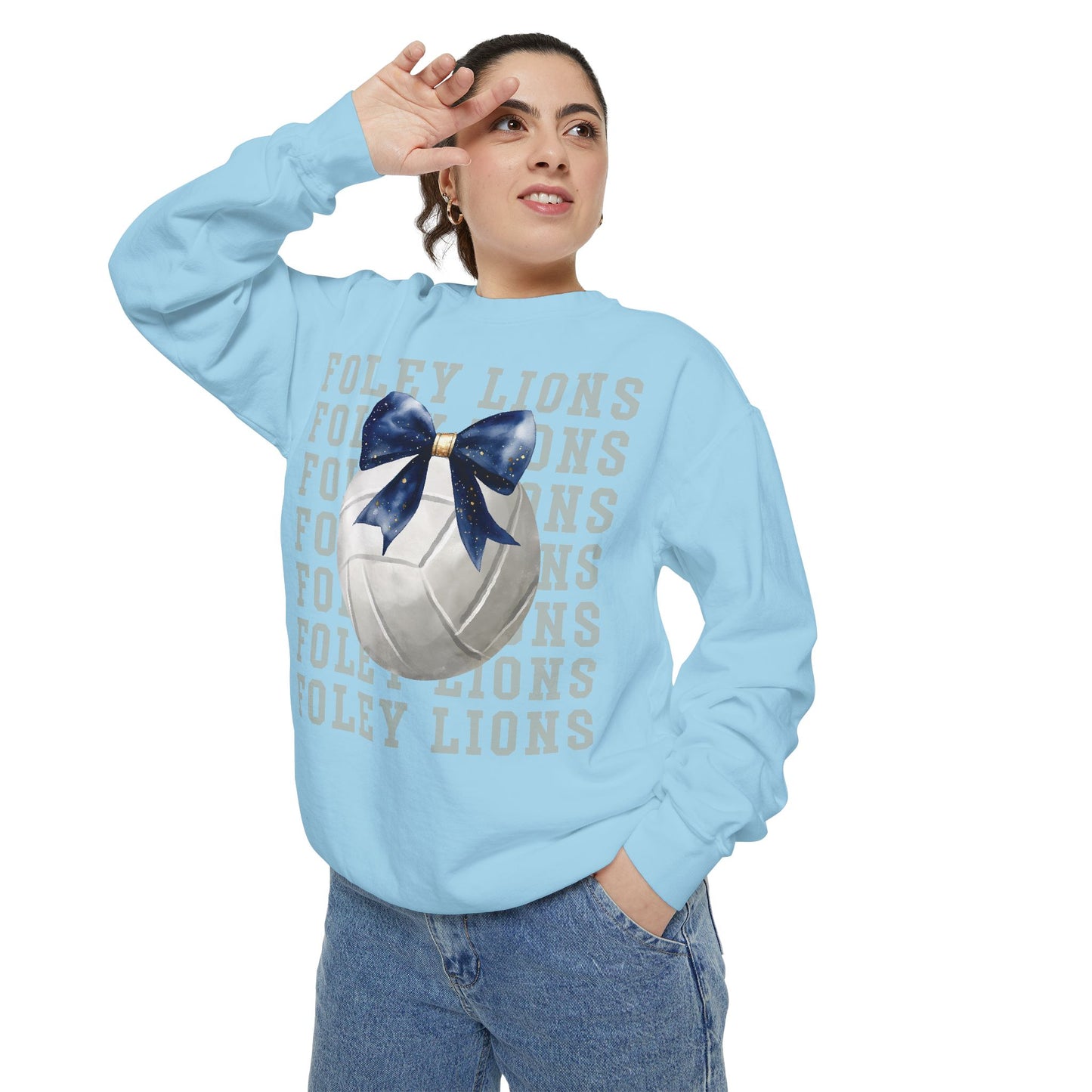 Foley Lions Volleyball Coquette Sweatshirt - Comfort Colors