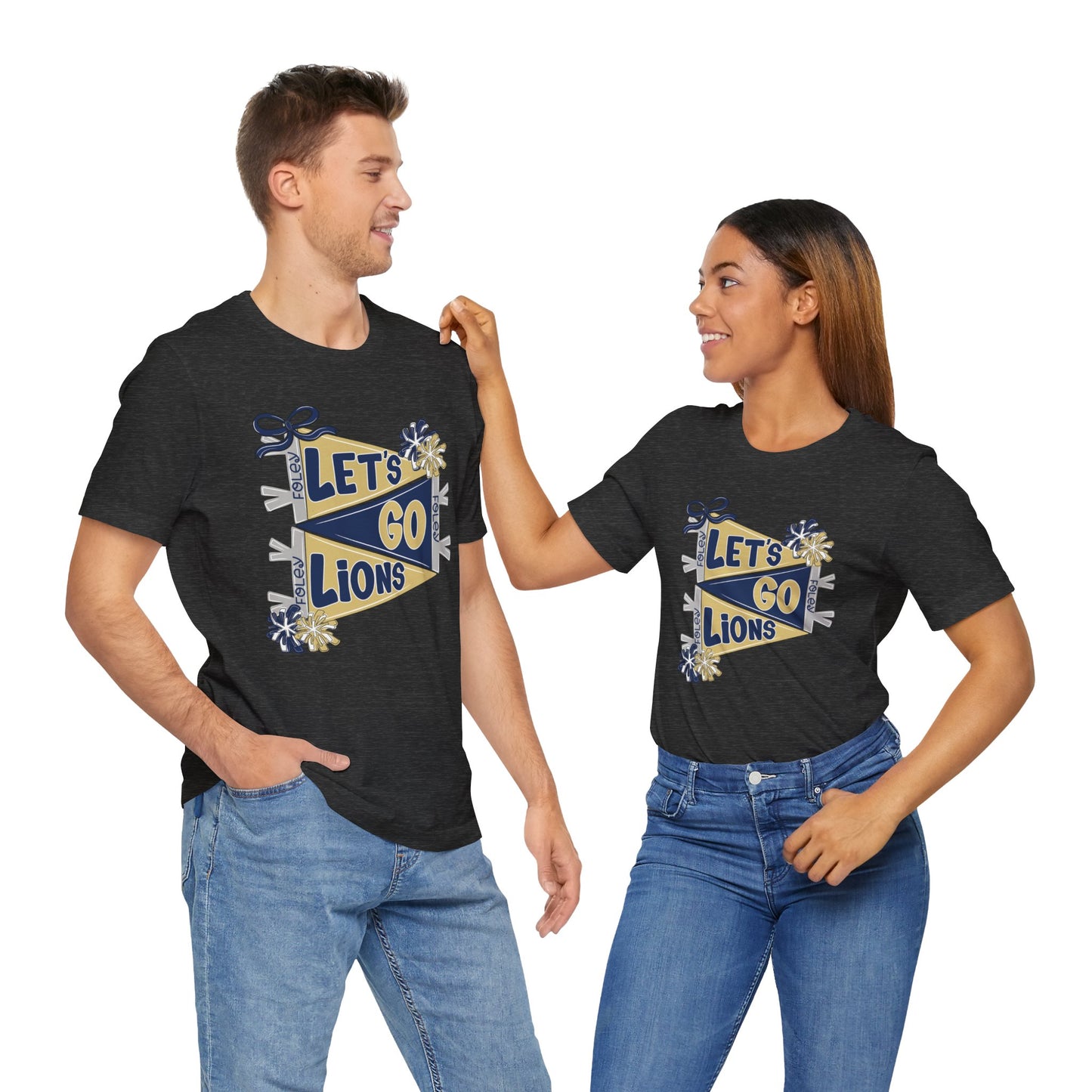 Let's Go Lions Pennant Tee - Bella Canvas
