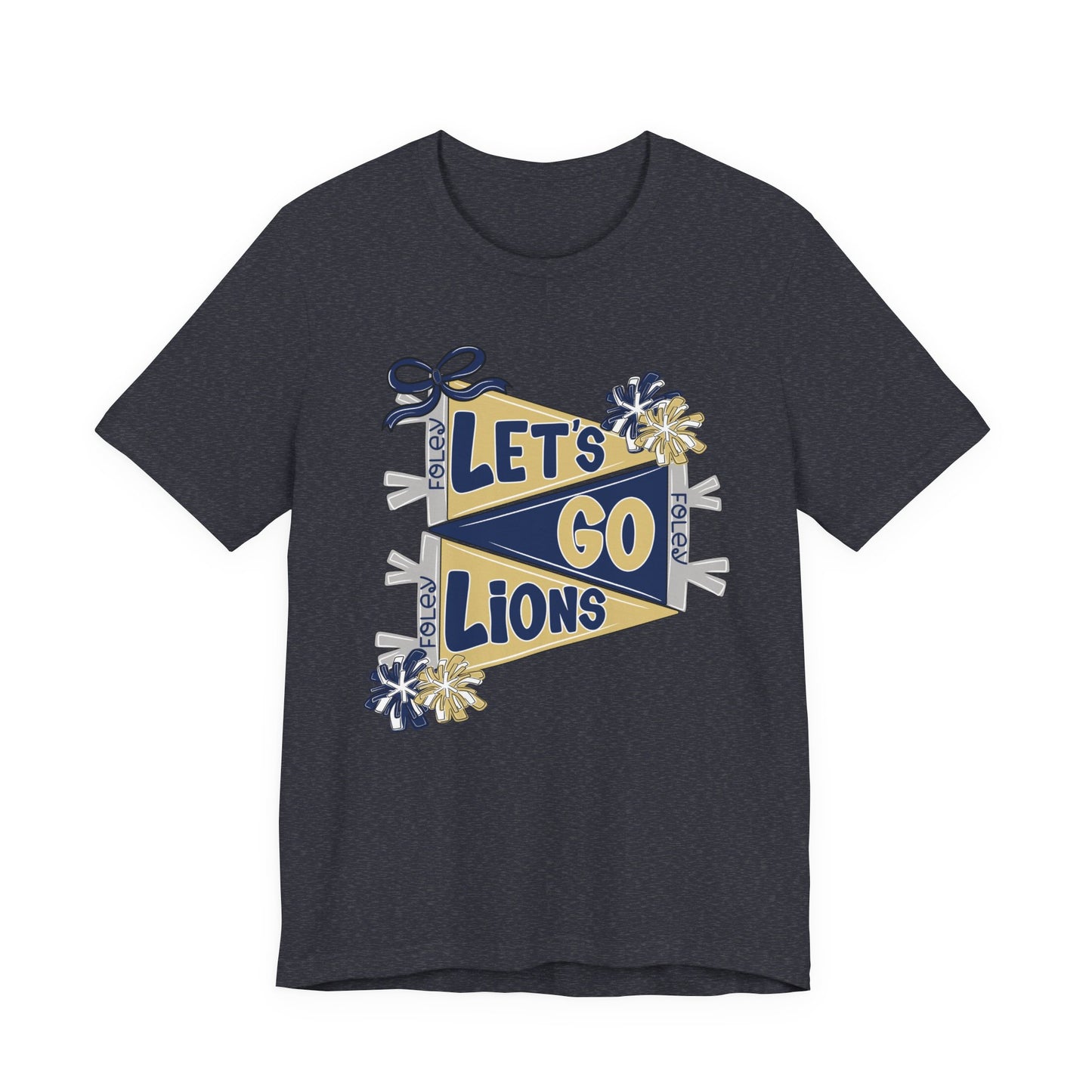 Let's Go Lions Pennant Tee - Bella Canvas