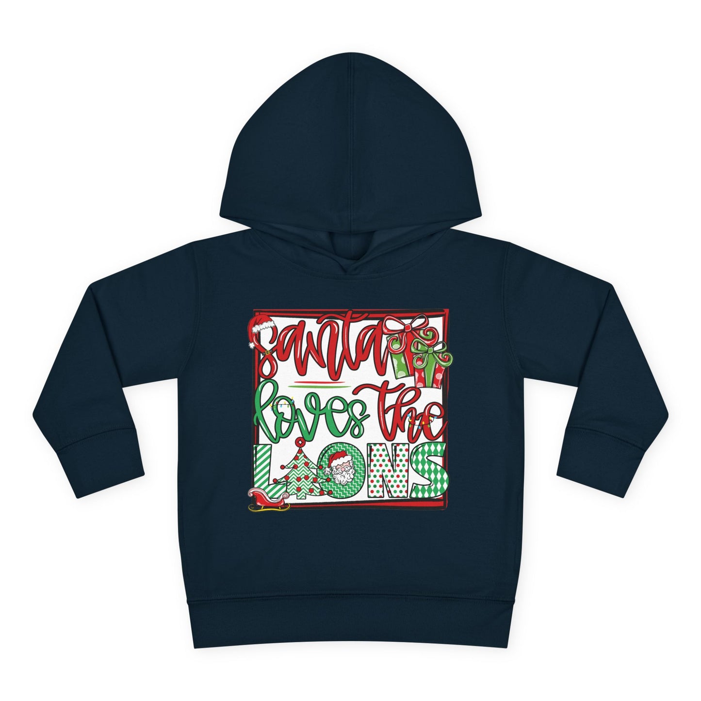 Santa Loves The Lions Toddler Hoodie