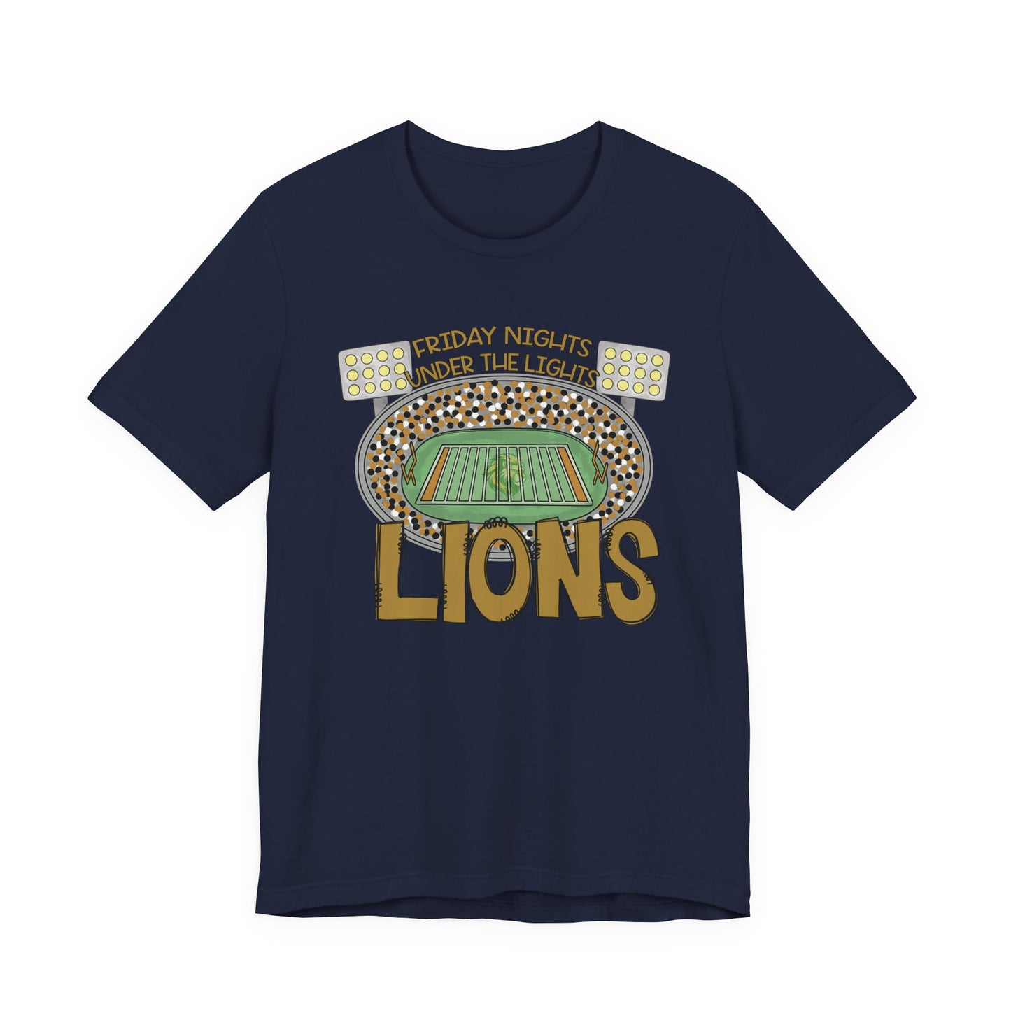 Adult Lions Friday Nights Under The Lights Tee - Bella Canvas