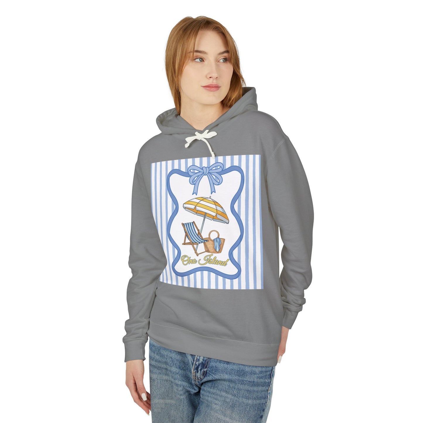 Adult Coquette Beachy Ono Island Unisex Lightweight Hooded Sweatshirt - Comfort Colors