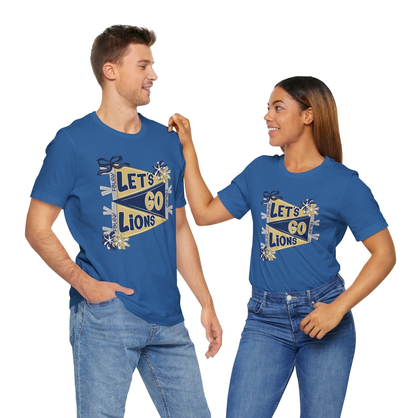 Let's Go Lions Pennant Tee - Bella Canvas