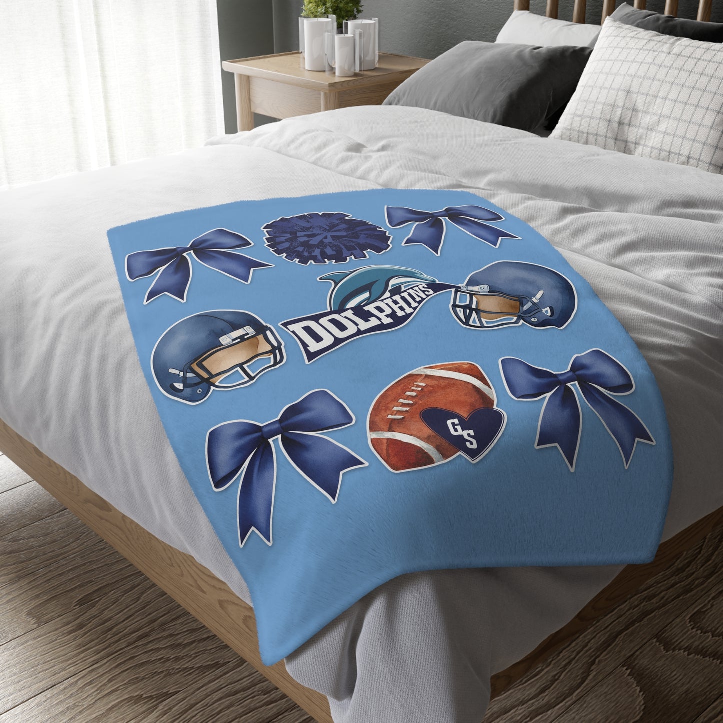 Dolphin Coquette 2 Sided Blanket