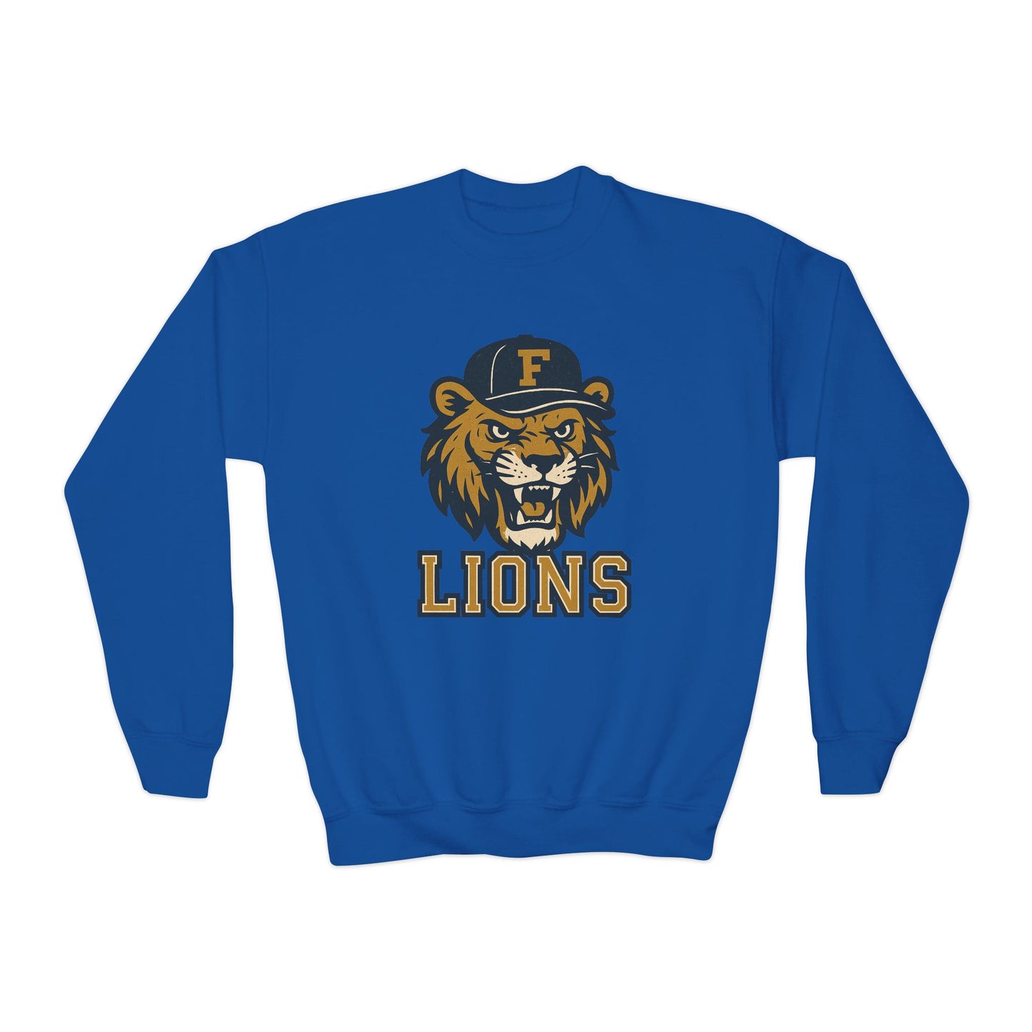 Youth Retro Roaring Lions Crewneck Sweatshirt - Gildan