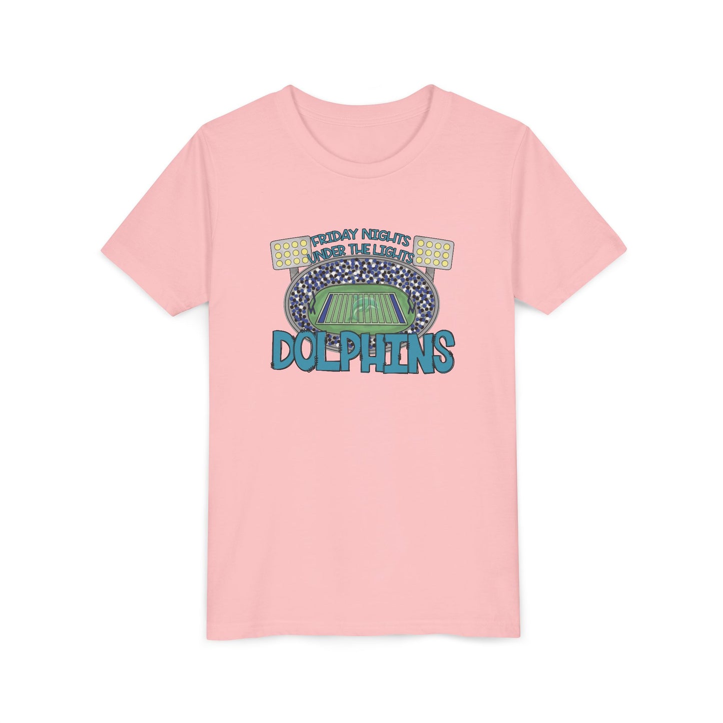 Dolphins Friday Nights Youth Tshirt - Bella Canvas