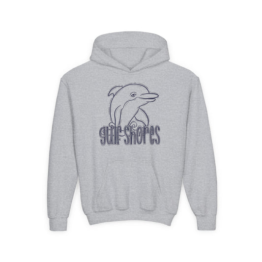 Youth Dolphins Sketch Hoodie - Gildan