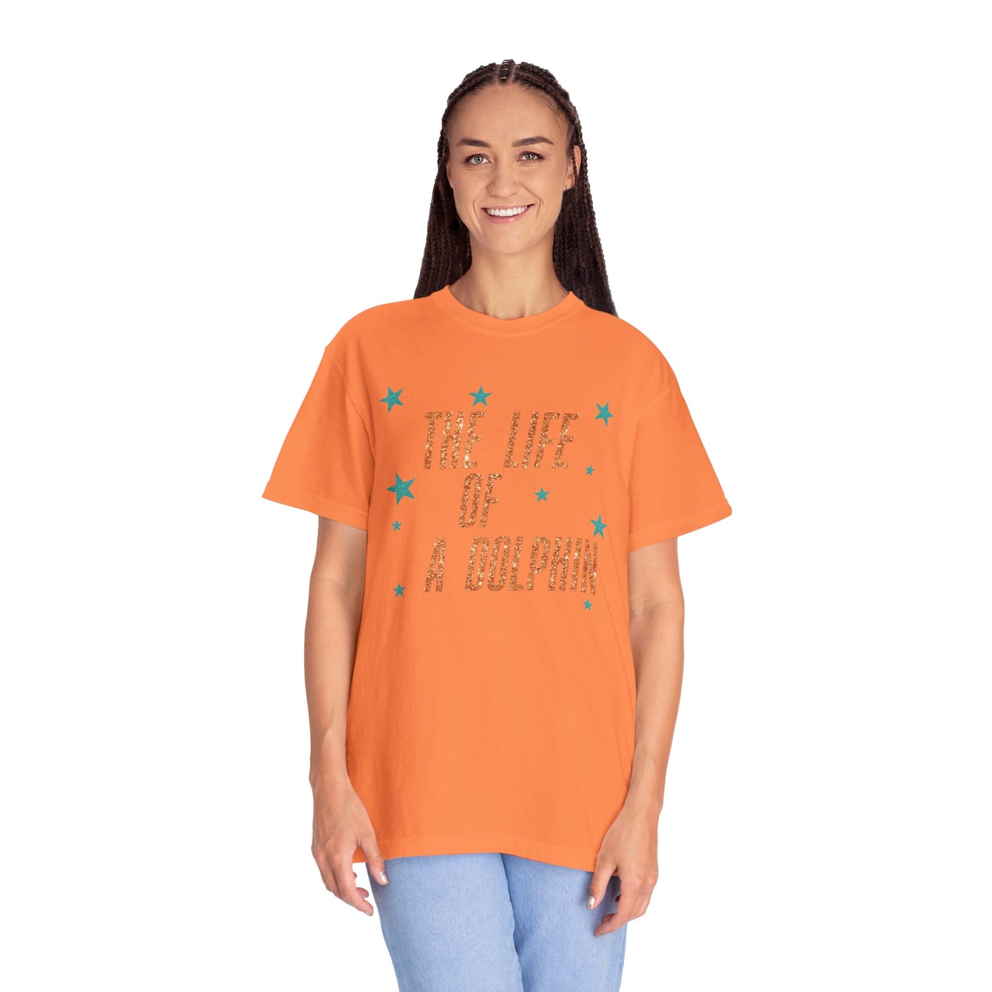 Adult Life of a Dolphin Faux Glitter - Comfort Colors