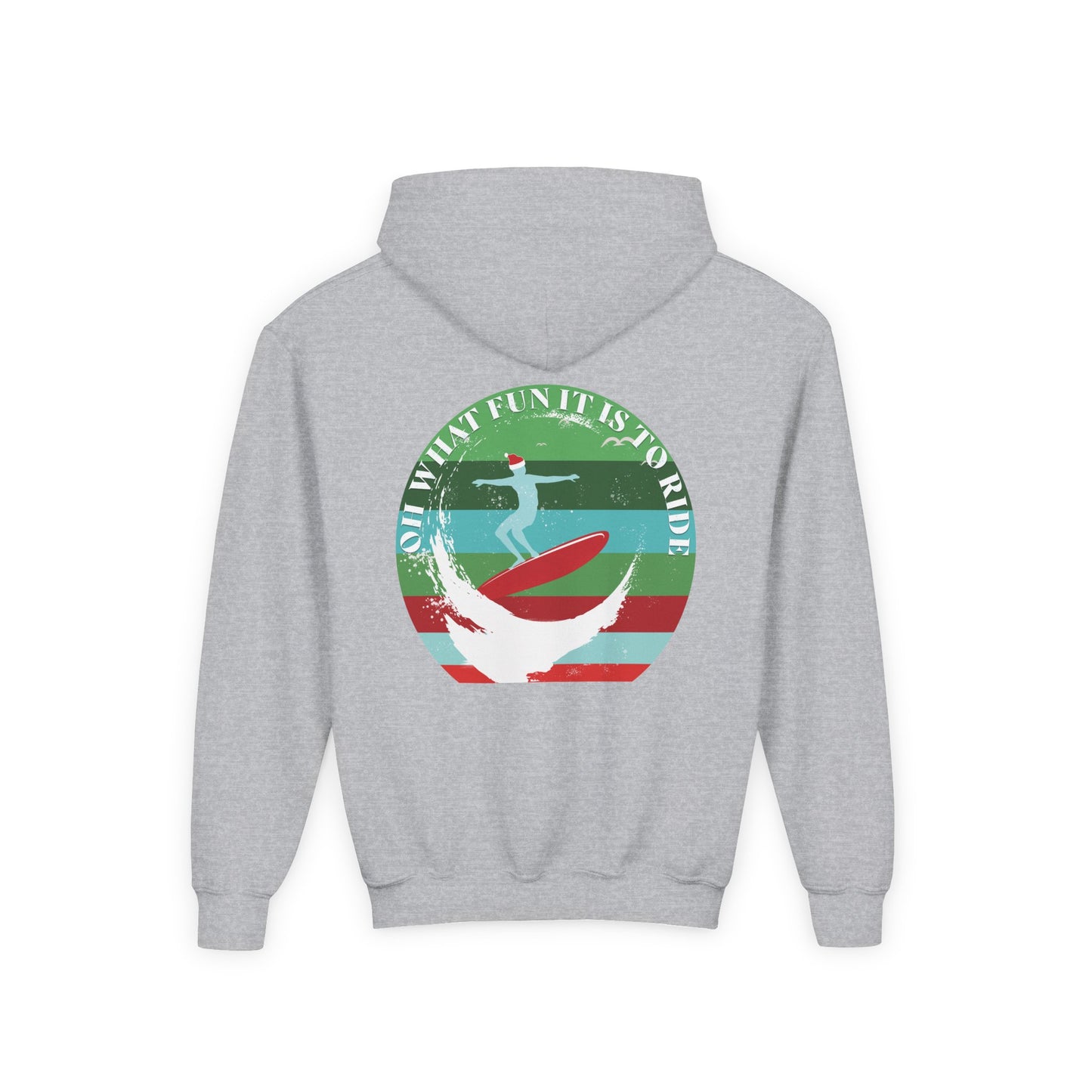 Youth Surfing Christmas Hoodie - Gildan