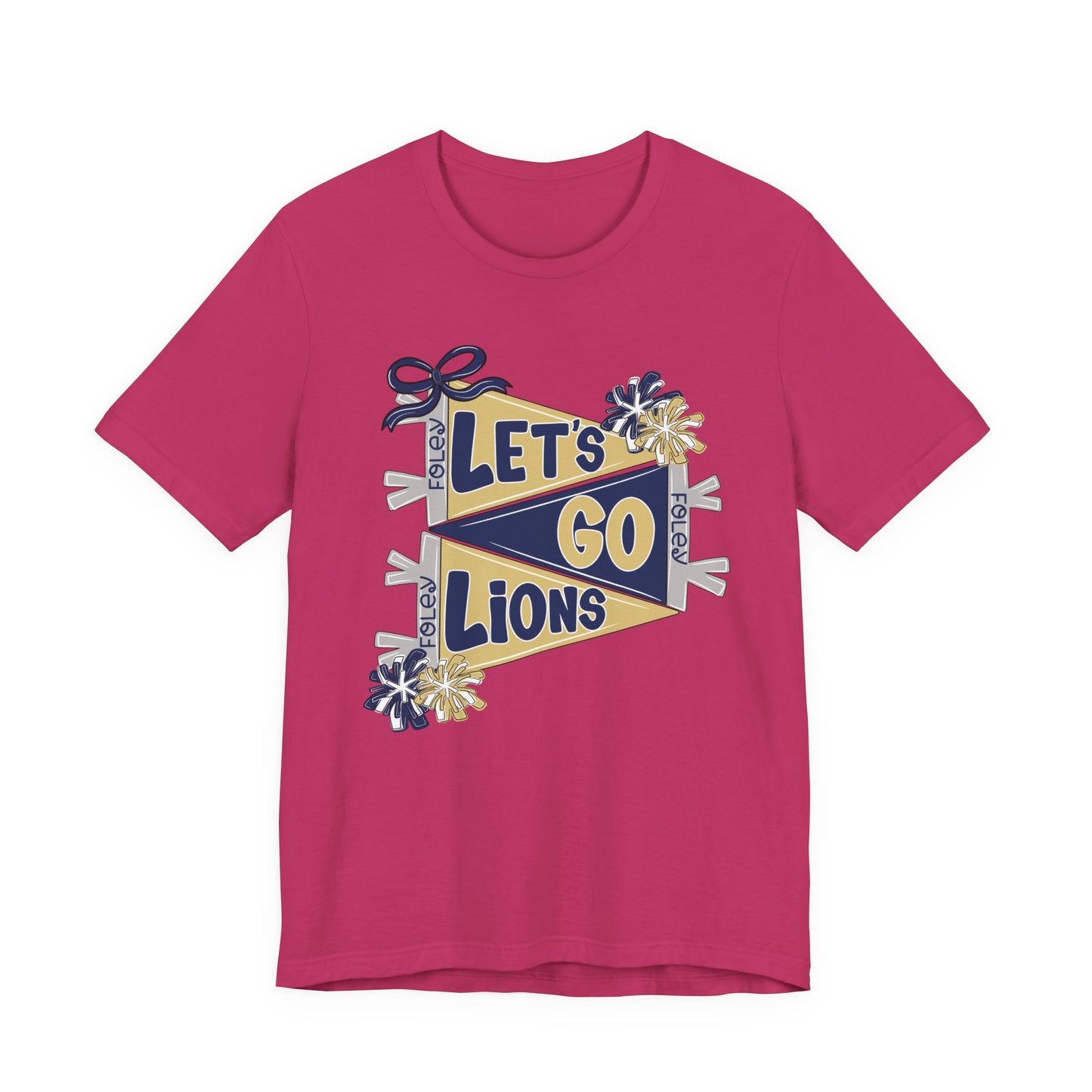 Let's Go Lions Pennant Tee - Bella Canvas