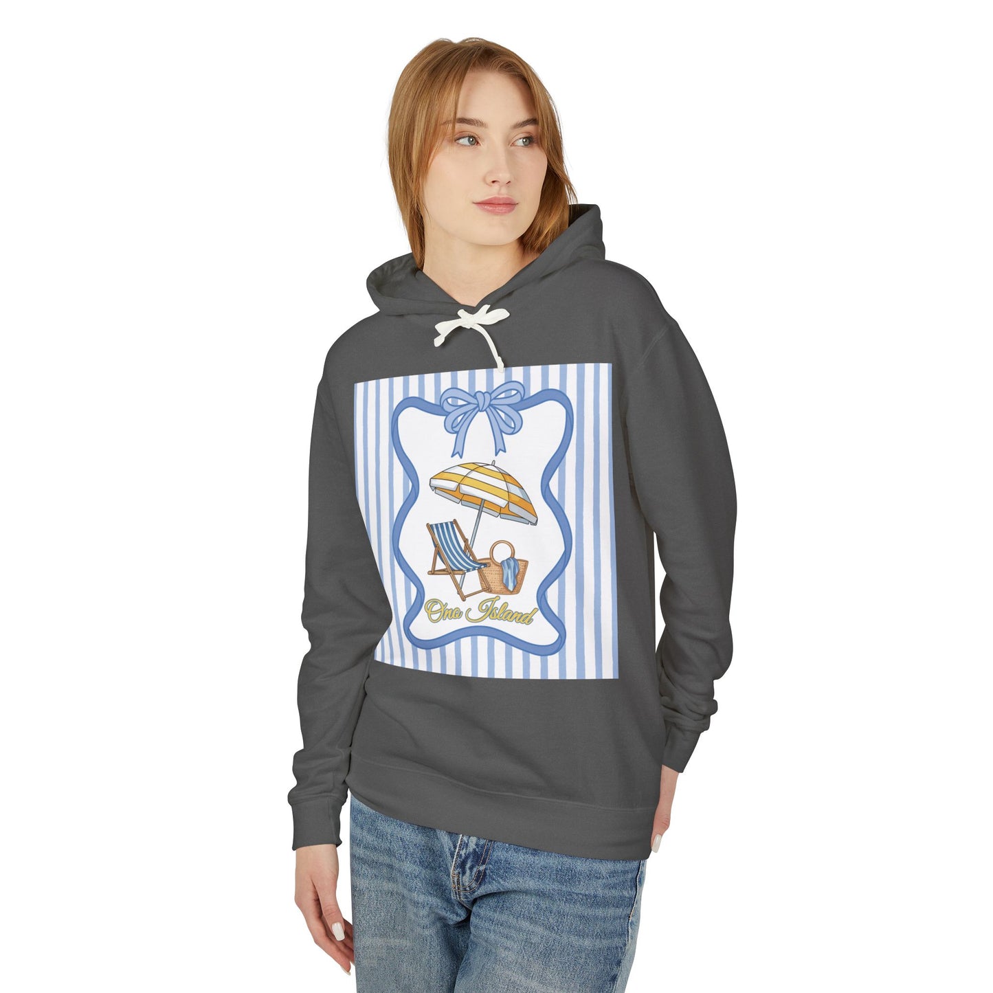 Adult Coquette Beachy Ono Island Unisex Lightweight Hooded Sweatshirt - Comfort Colors