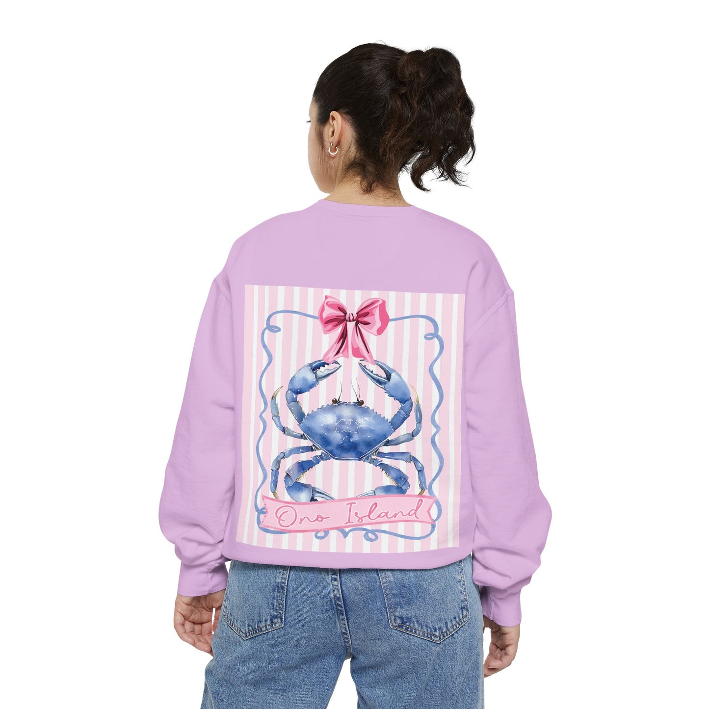 Adult Ono Island Preppy Crab Sweatshirt - Comfort Colors