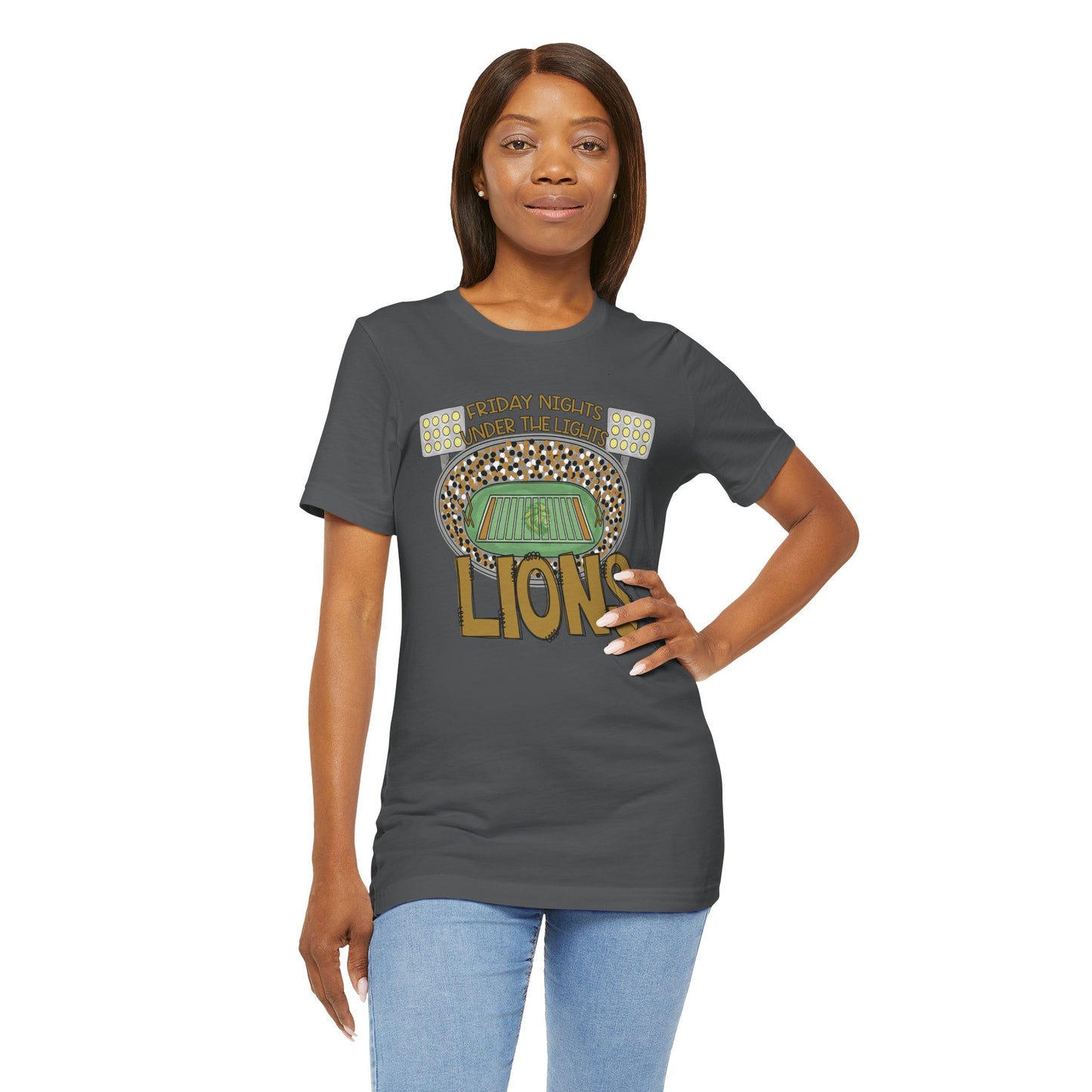 Adult Lions Friday Nights Under The Lights Tee - Bella Canvas