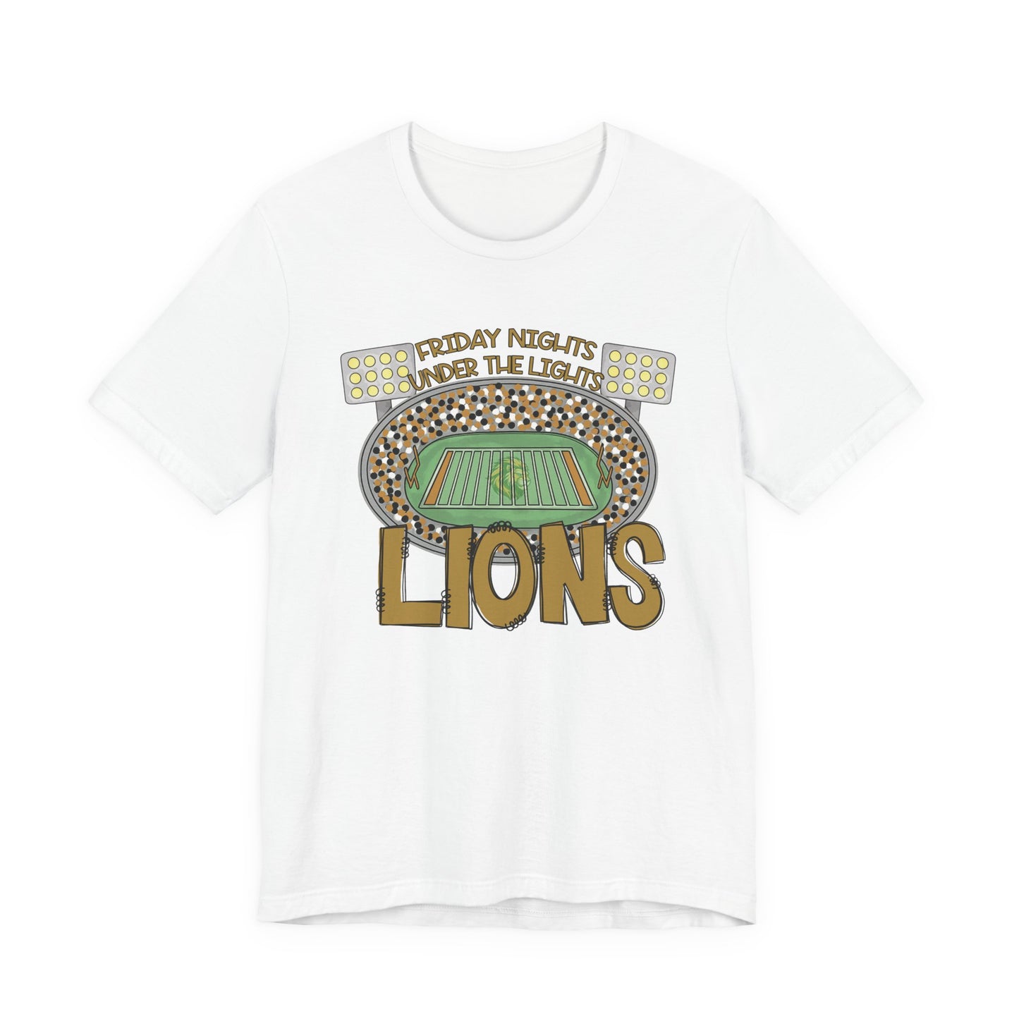 Adult Lions Friday Nights Under The Lights Tee - Bella Canvas