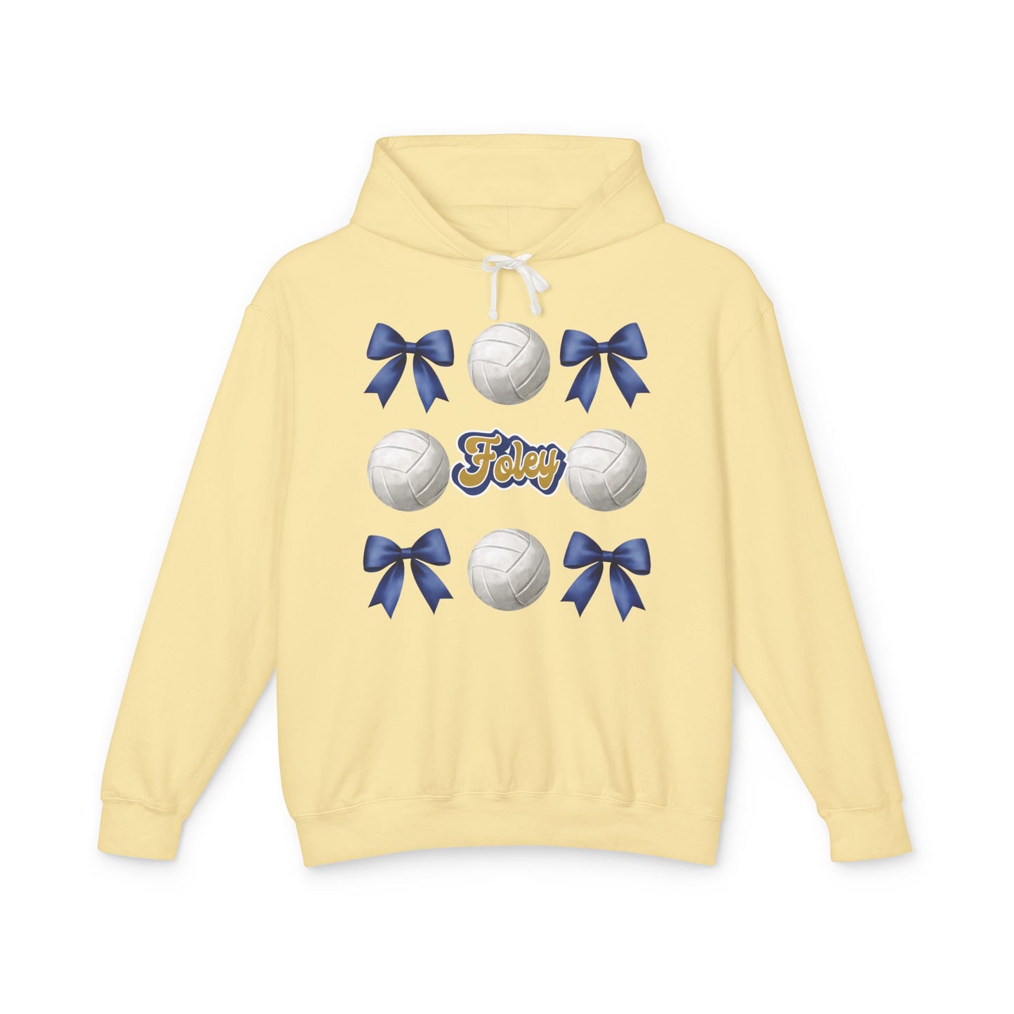 Foley Lions Coquette Bows & Volleyball Hooded Sweatshirt - Comfort Colors