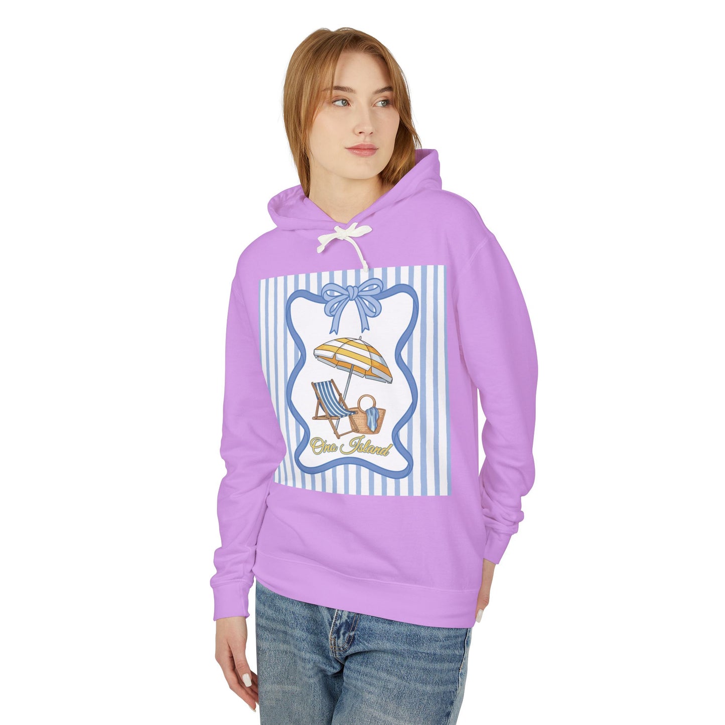 Adult Coquette Beachy Ono Island Unisex Lightweight Hooded Sweatshirt - Comfort Colors
