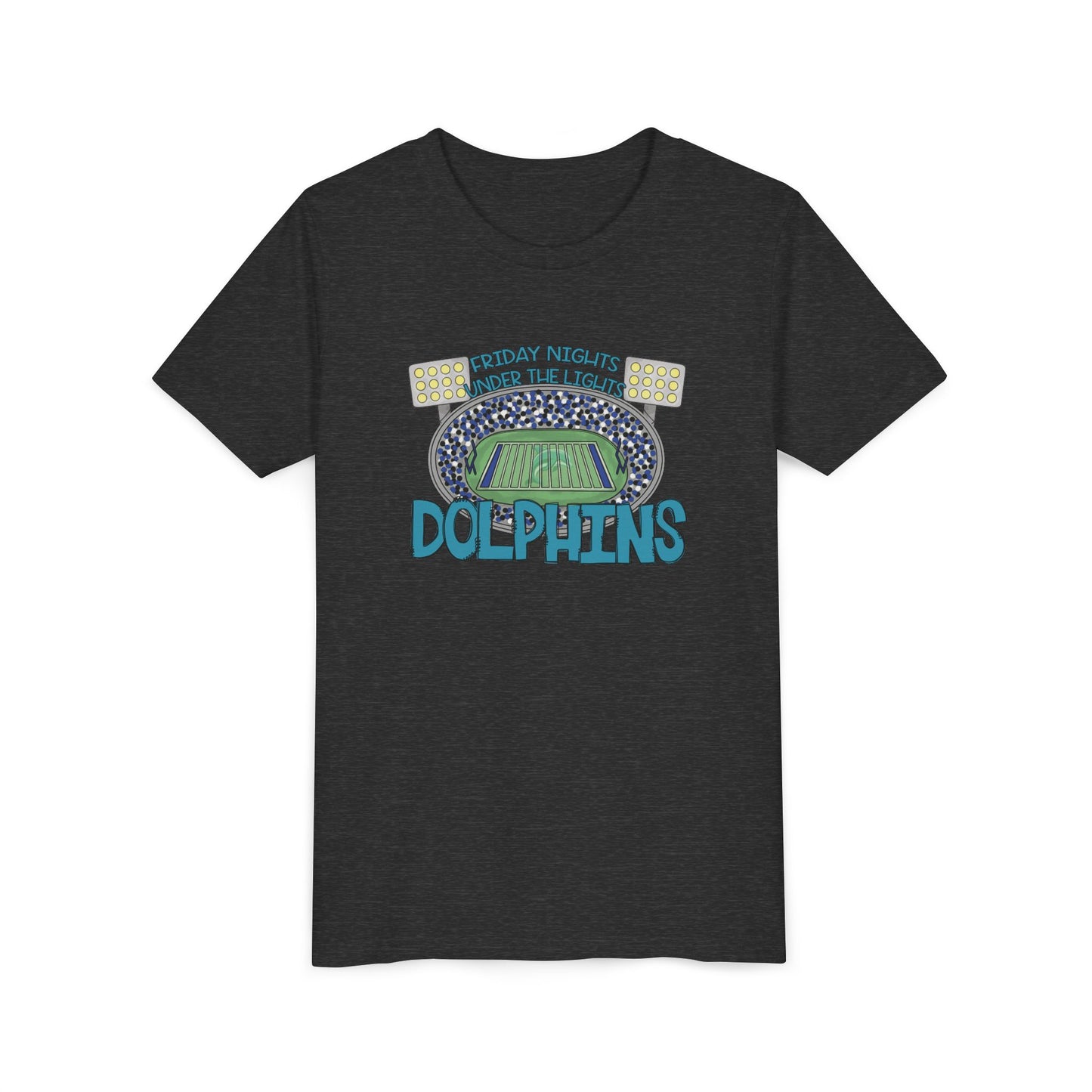 Dolphins Friday Nights Youth Tshirt - Bella Canvas