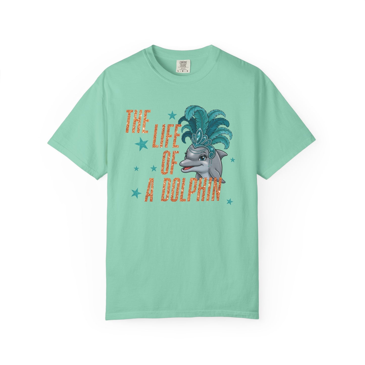 Adult Life of a Dolphin Faux Glitter - Comfort Colors