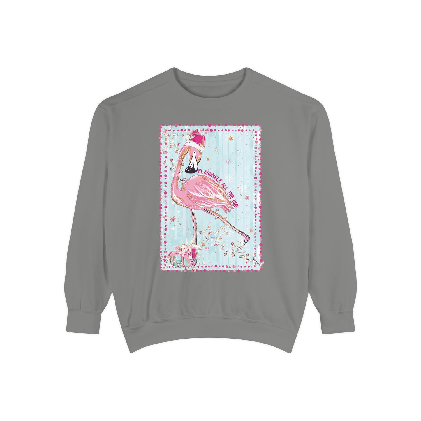 Flamingle All the Way Flamingo Sweatshirt - Comfort Colors