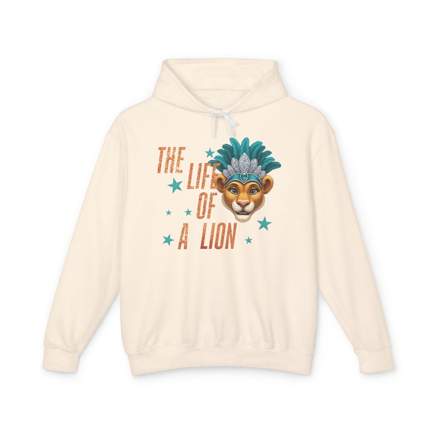 Adult Life of a Lion Faux Glitter Hoodie - Comfort Colors