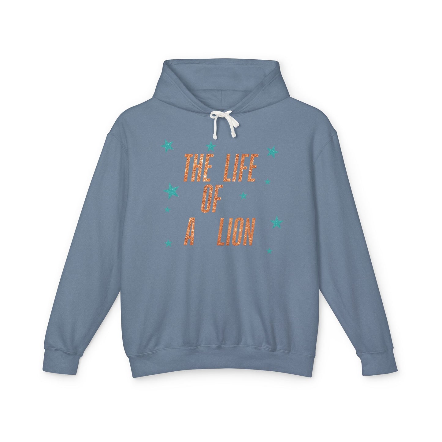 Adult Life of a Lion Faux Glitter Hoodie - Comfort Colors