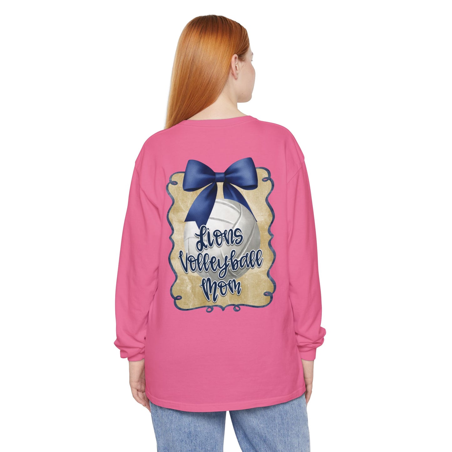 Foley Lions Volleyball Mom Long Sleeve T-Shirt- Comfort Colors