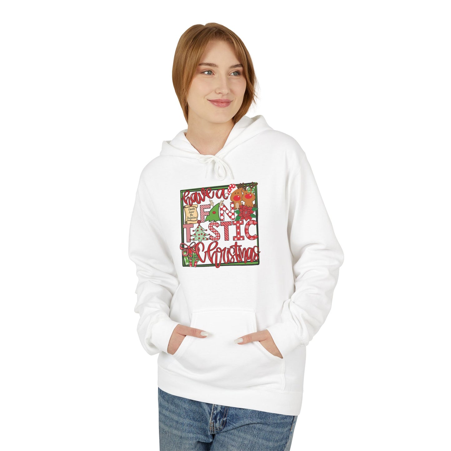 Dolphins Christmas Hoodie - Gildan